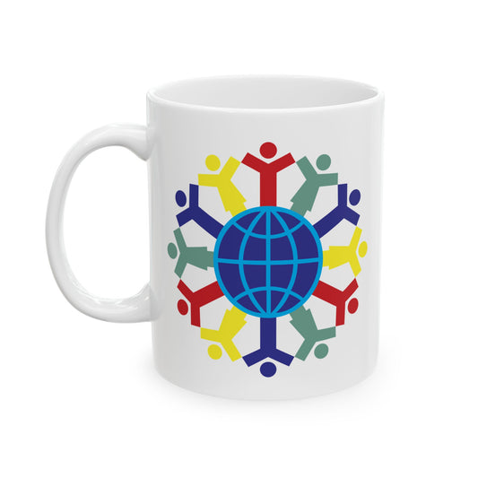 Joy To The World Coffee Mug - Double Sided White Ceramic 11oz by TheGlassyLass.com