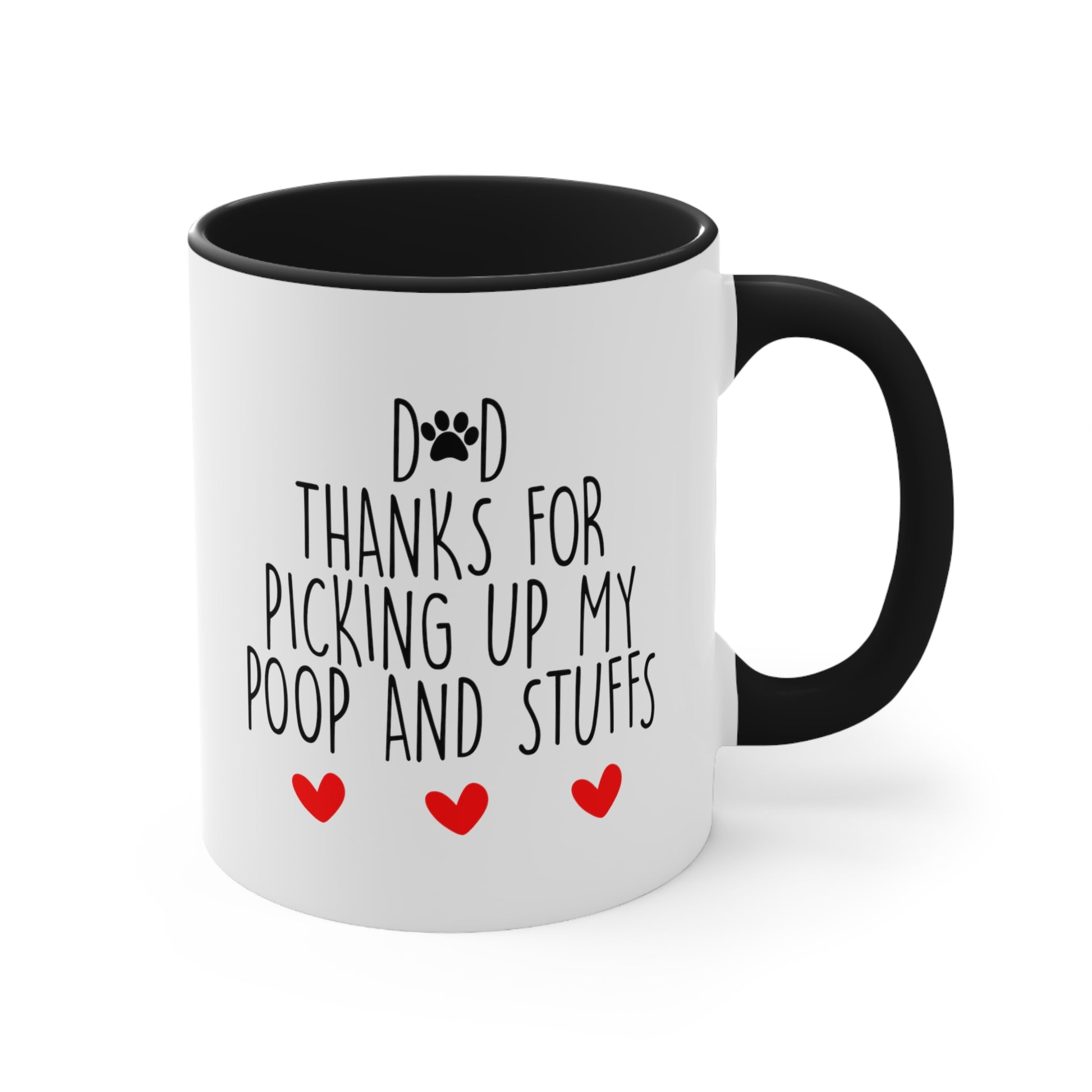 Dog Poop Coffee Mug - Double Sided Black Accent White Ceramic 11oz by TheGlassyLass.com