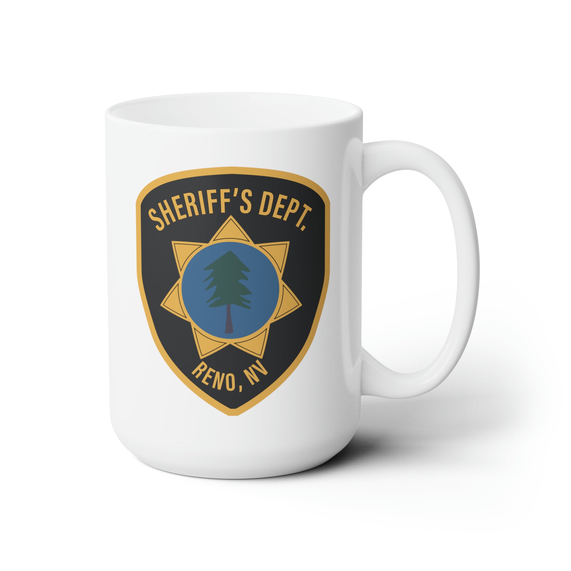 Reno Sheriff's Department Coffee Mug - Double Sided White Ceramic 15oz by TheGlassyLass.com