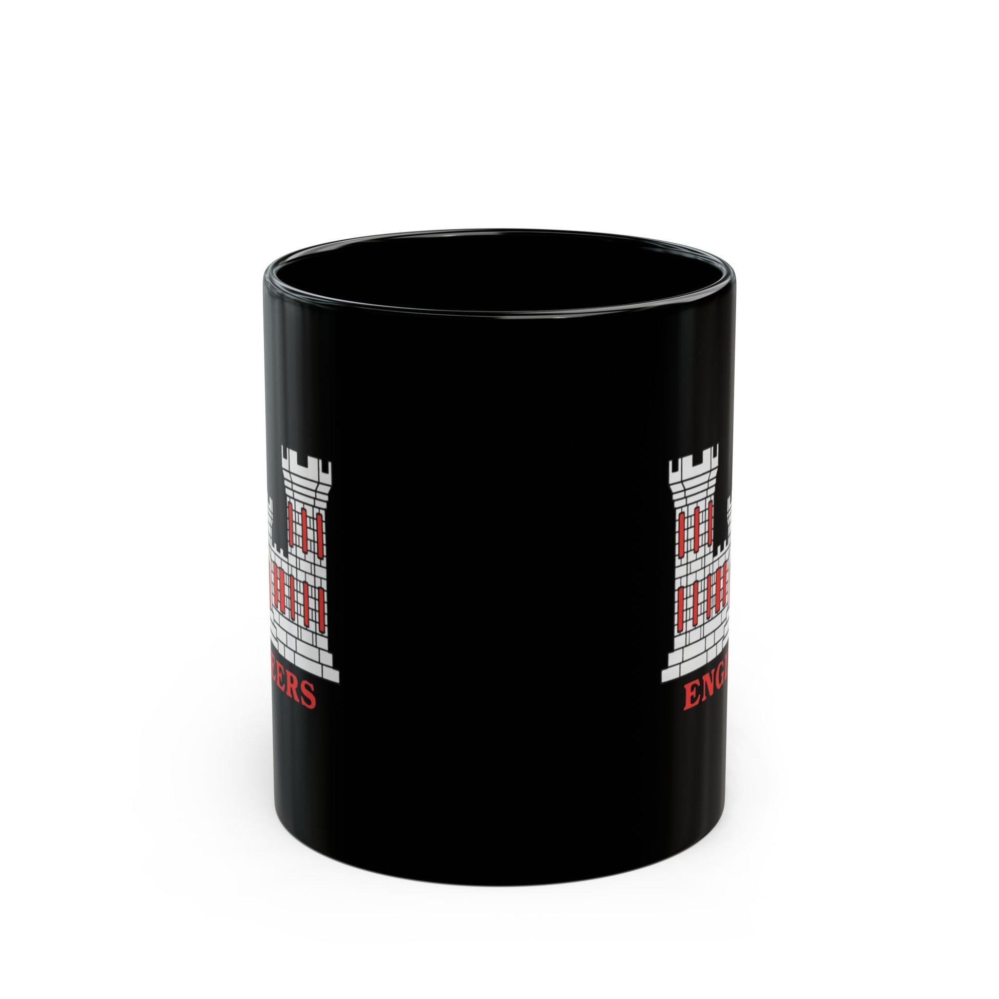 Double Sided Army Corps of Engineers Coffee Mug in Black by TheGlassyLass