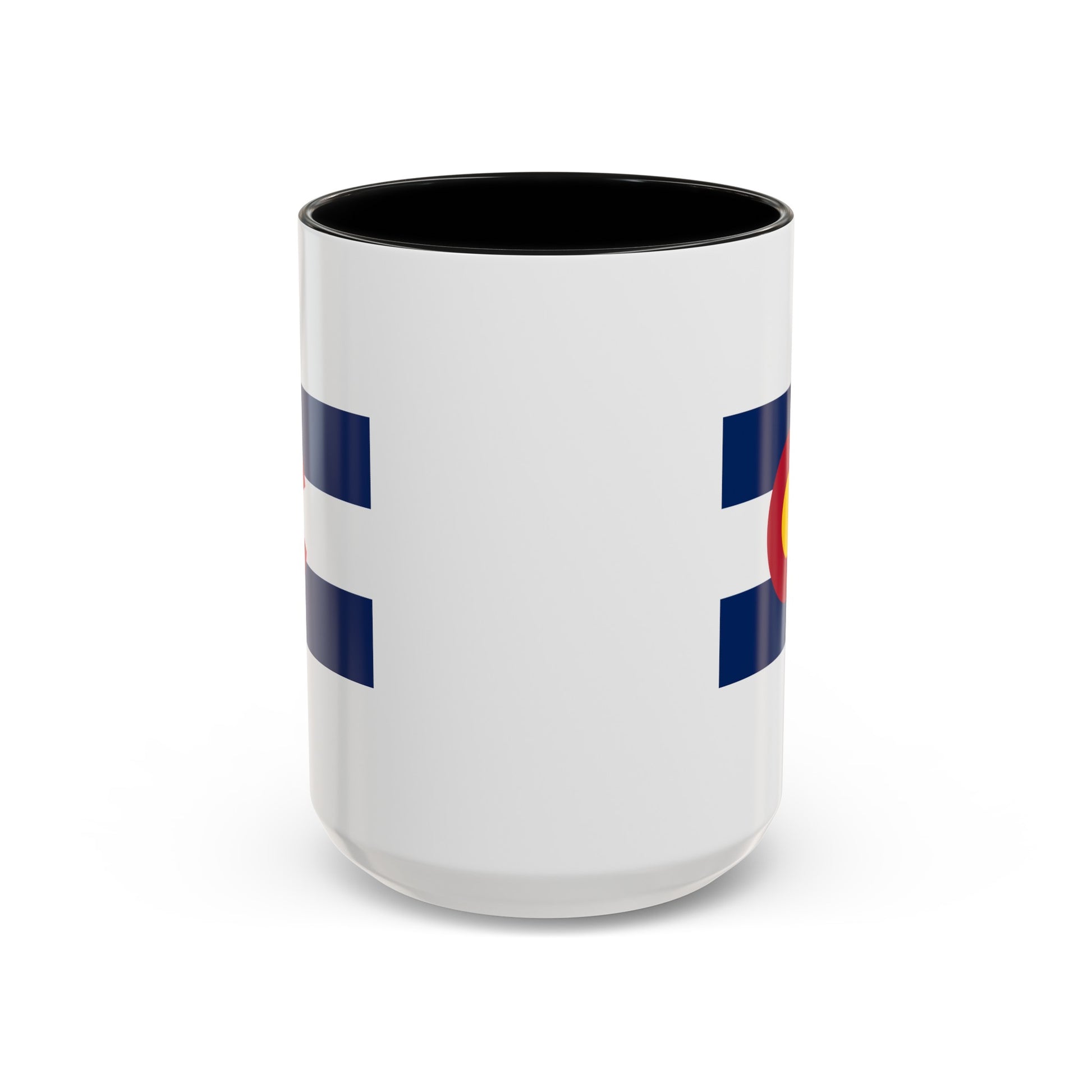 Colorado State Flag - Double Sided Black Accent White Ceramic Coffee Mug 15oz by TheGlassyLass.com