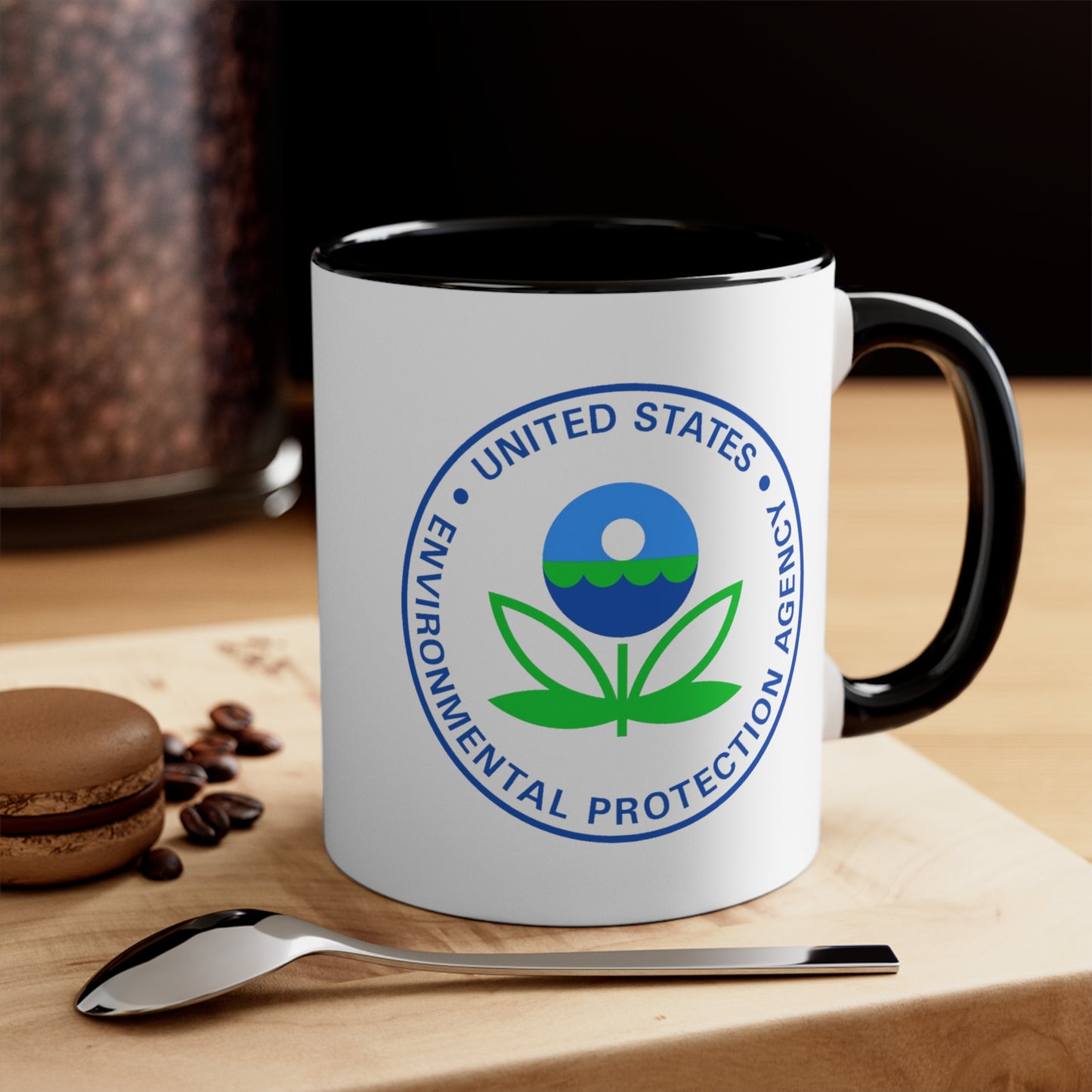 EPA Coffee Mug - Double Sided Black Accent White Ceramic 11oz by TheGlassyLass.com