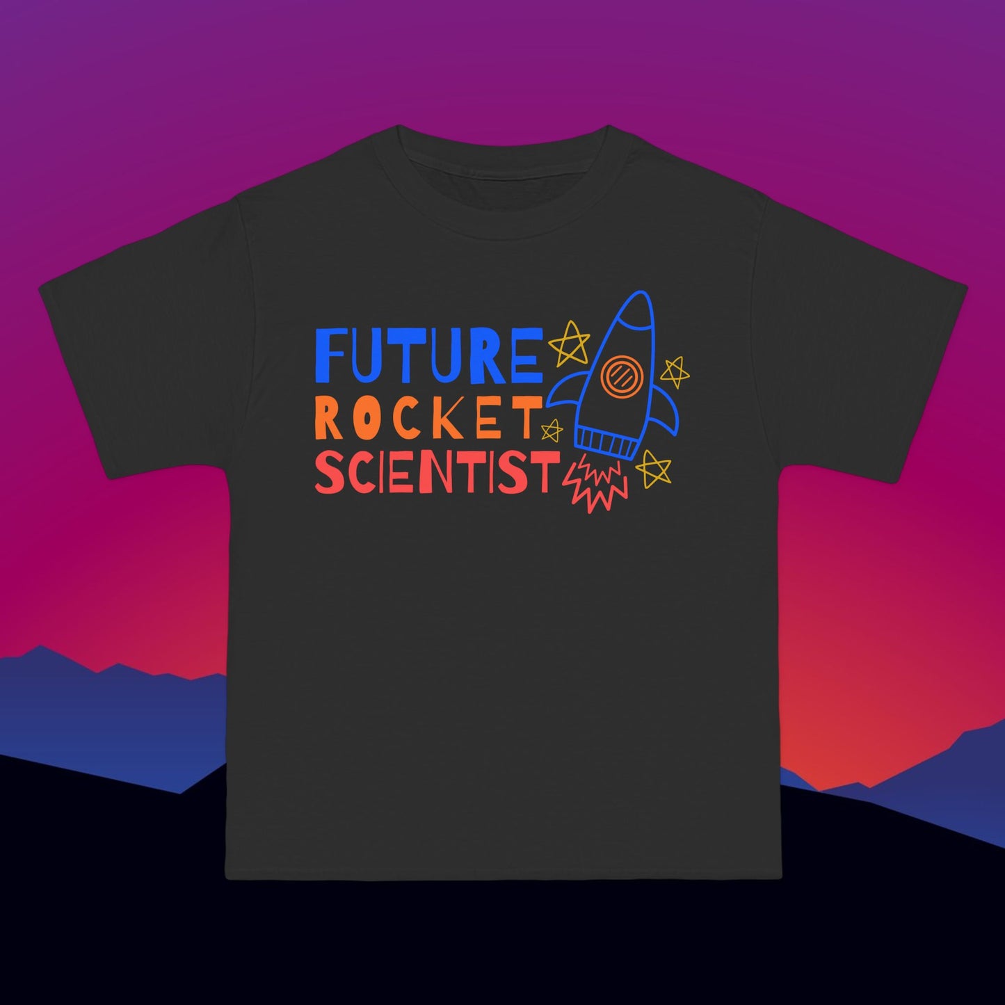 Future Rocket Scientist T-Shirt: (Hanes Beefy-T 100% Preshrunk Cotton Custom Printed by TheGlassyLass.com