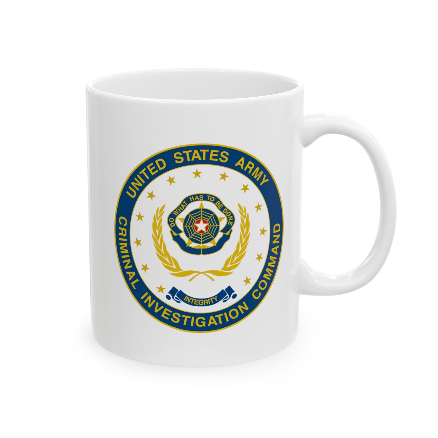 Army CIC Seal Coffee Mug - Double Sided White Ceramic 11oz by TheGlassyLass.com