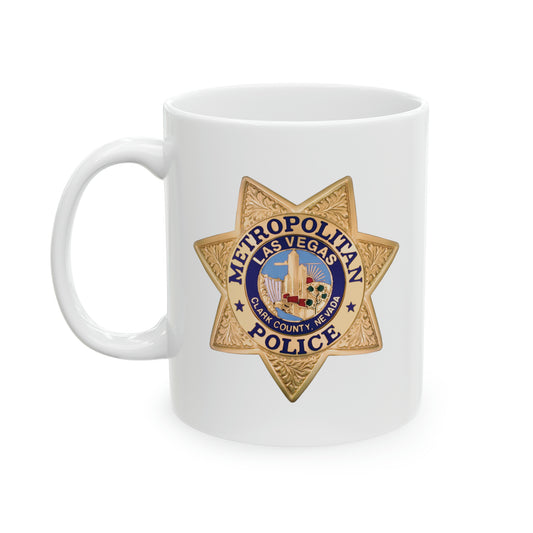 Las Vegas Metro Police Coffee Mug - Double Sided White Ceramic 11oz by TheGlassyLass.com