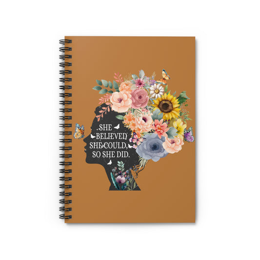 She Believed She Could: Spiral Notebook - Log Books - Journals - Diaries - and More Custom Printed by TheGlassyLass.com