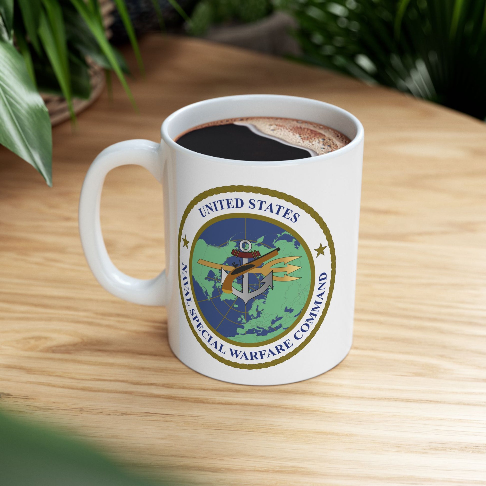 United States Naval Special Warfare Command Coffee Mug - Double Sided White Ceramic 11oz by TheGlassyLass.com