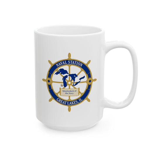 Naval Station Great Lakes Coffee Mug - Double Sided White Ceramic 15oz by TheGlassyLass.com