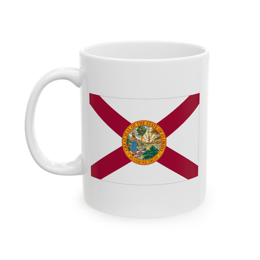 Florida State Flag - Double Sided White Ceramic Coffee Mug 11oz by TheGlassyLass