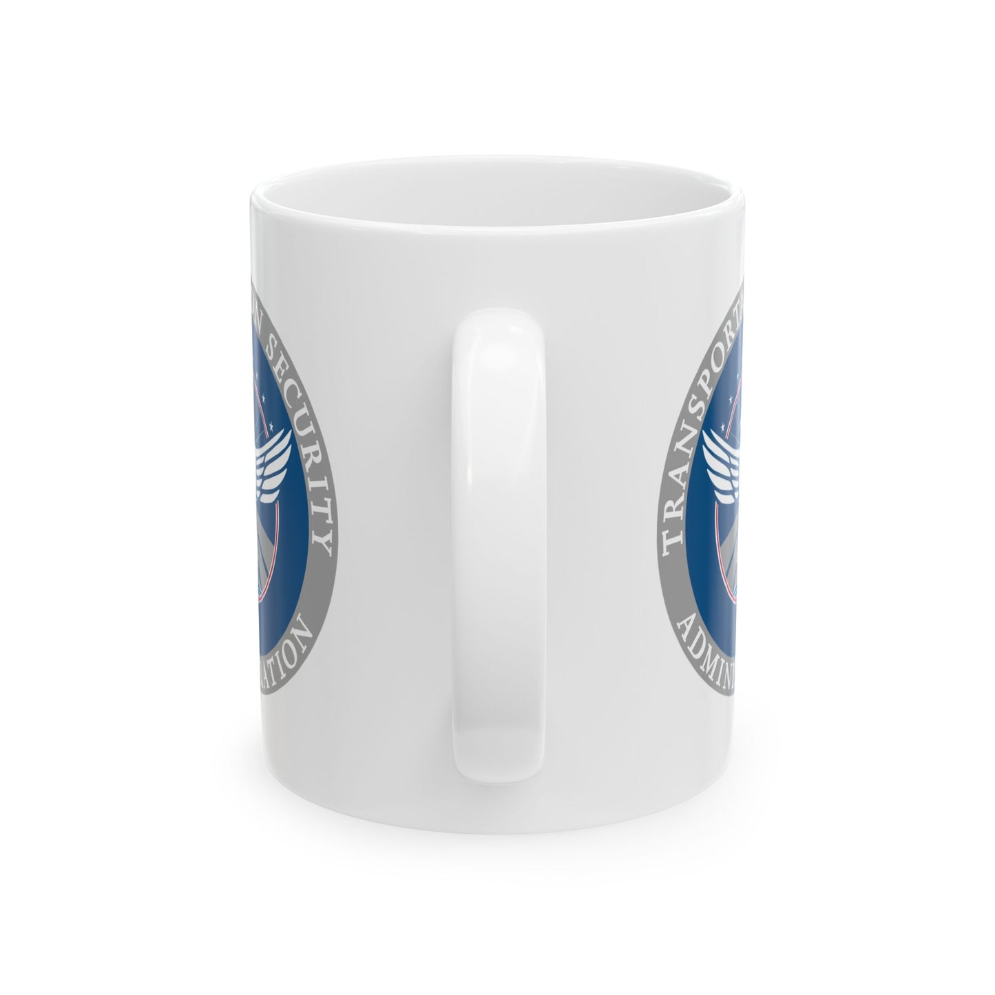 Transportation Security Administration Coffee Mug - Double Sided Print, White Ceramic, 11oz by TheGlassyLass.com