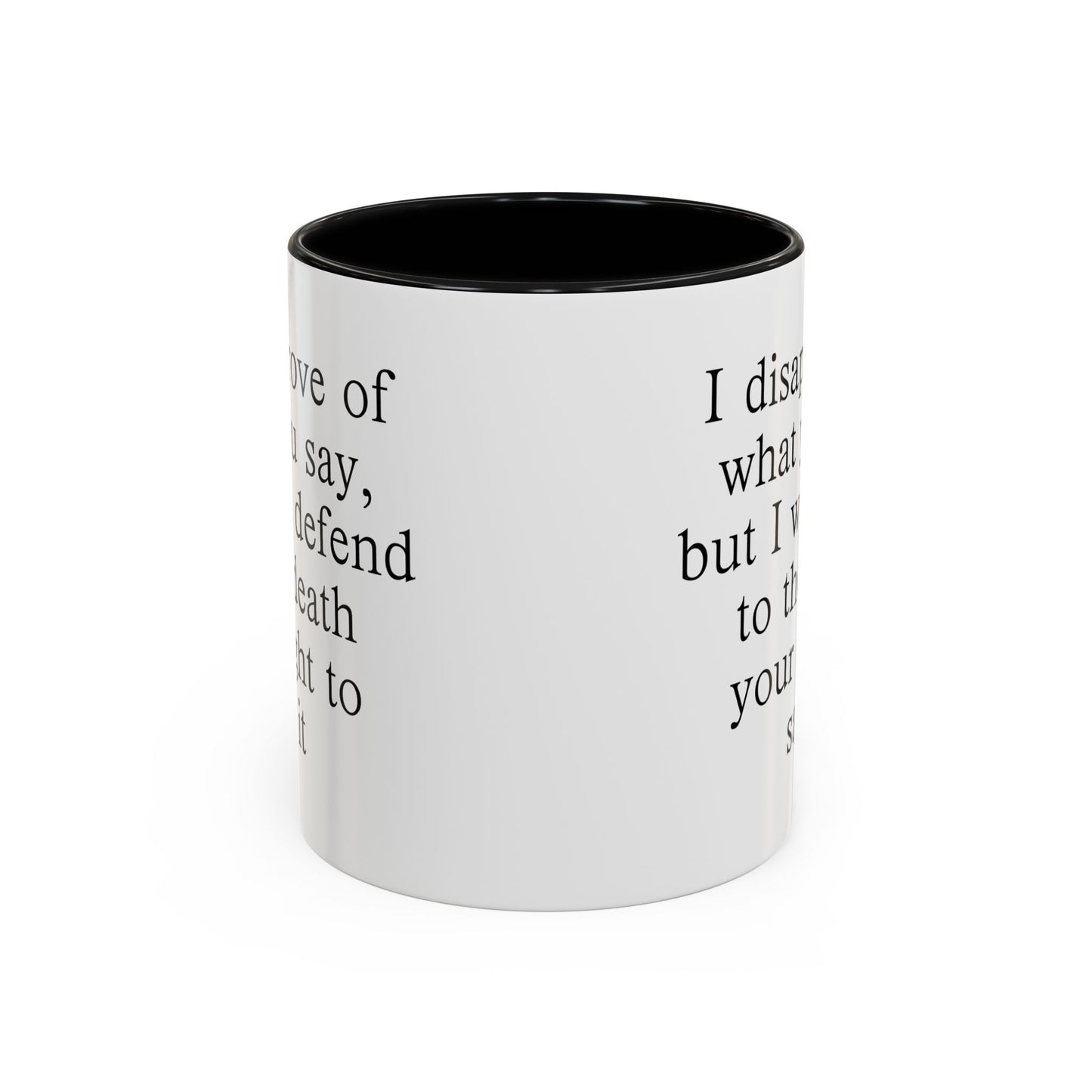 Defend To The Death Coffee Mug - Double Sided Black Accent White Ceramic 11oz by TheGlassyLass.com