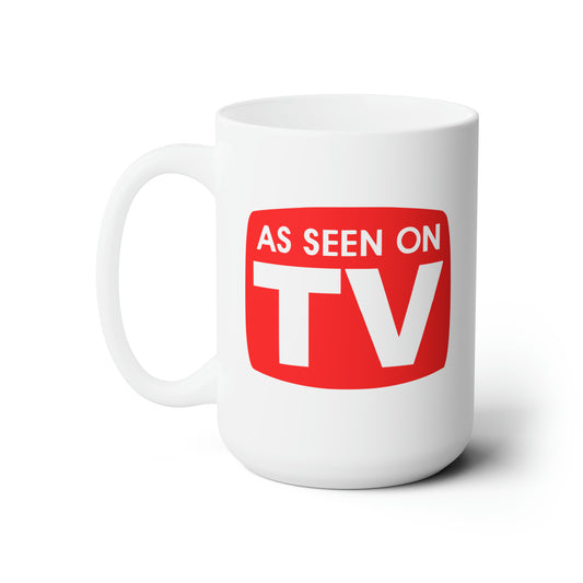 As Seen on TV Coffee Mug - Double Sided White Ceramic 15oz by TheGlassyLass.com