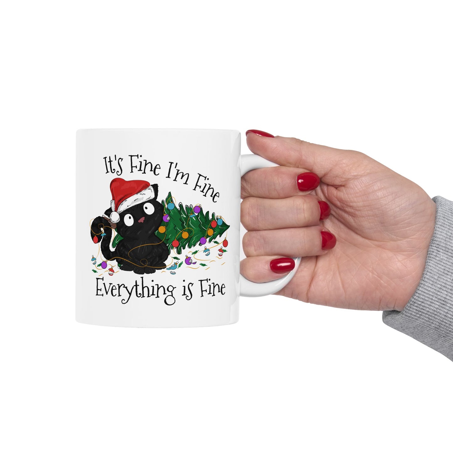 Everything is Fine Coffee Mug - Double Sided White Ceramic 11oz by TheGlassyLass.com