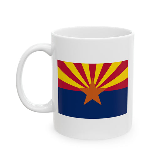 Arizona State Flag - Double Sided White Ceramic Coffee Mug 11oz by TheGlassyLass.com