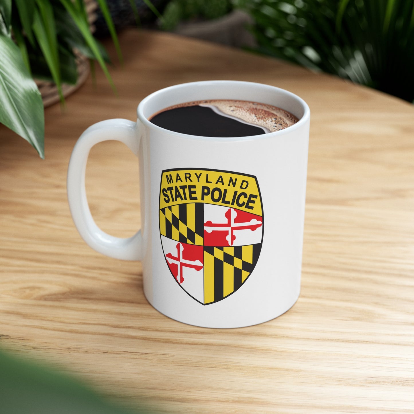 Maryland State Police Coffee Mug - Double Sided White Ceramic 11oz by TheGlassyLass.com