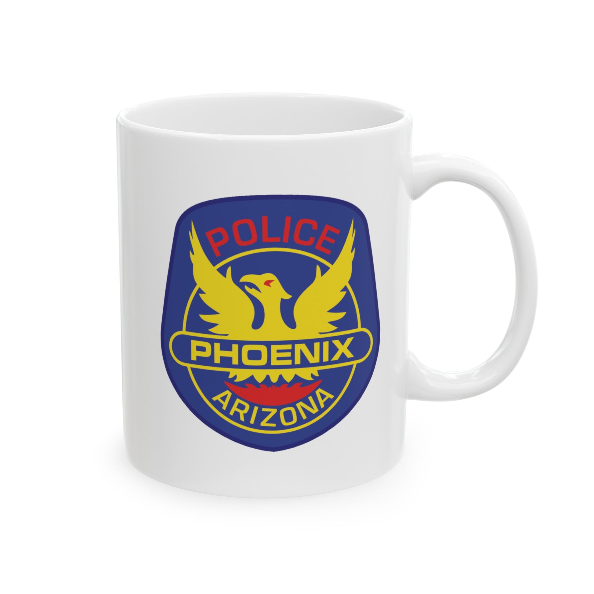 Phoenix Police Coffee Mug - Double Sided White Ceramic 11oz by TheGlassyLass.com