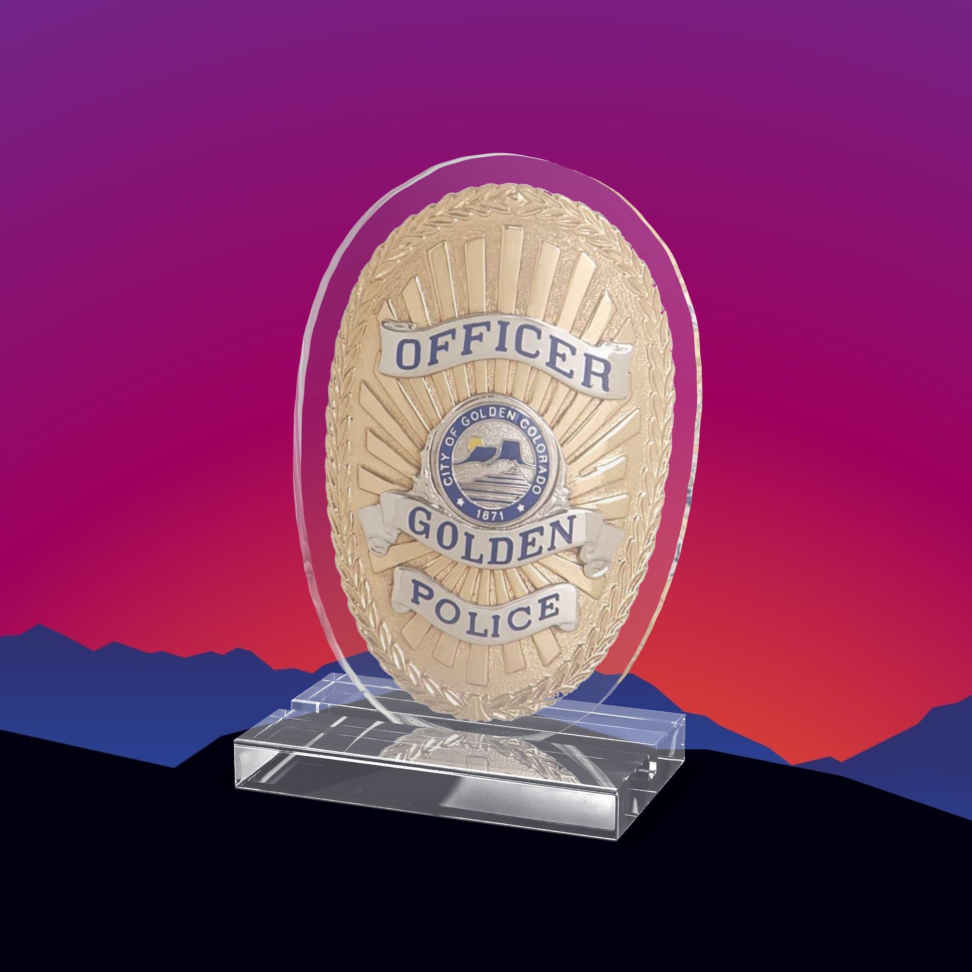 City of Golden Colorado Police Department Acrylic Standee by TheGlassyLass.com