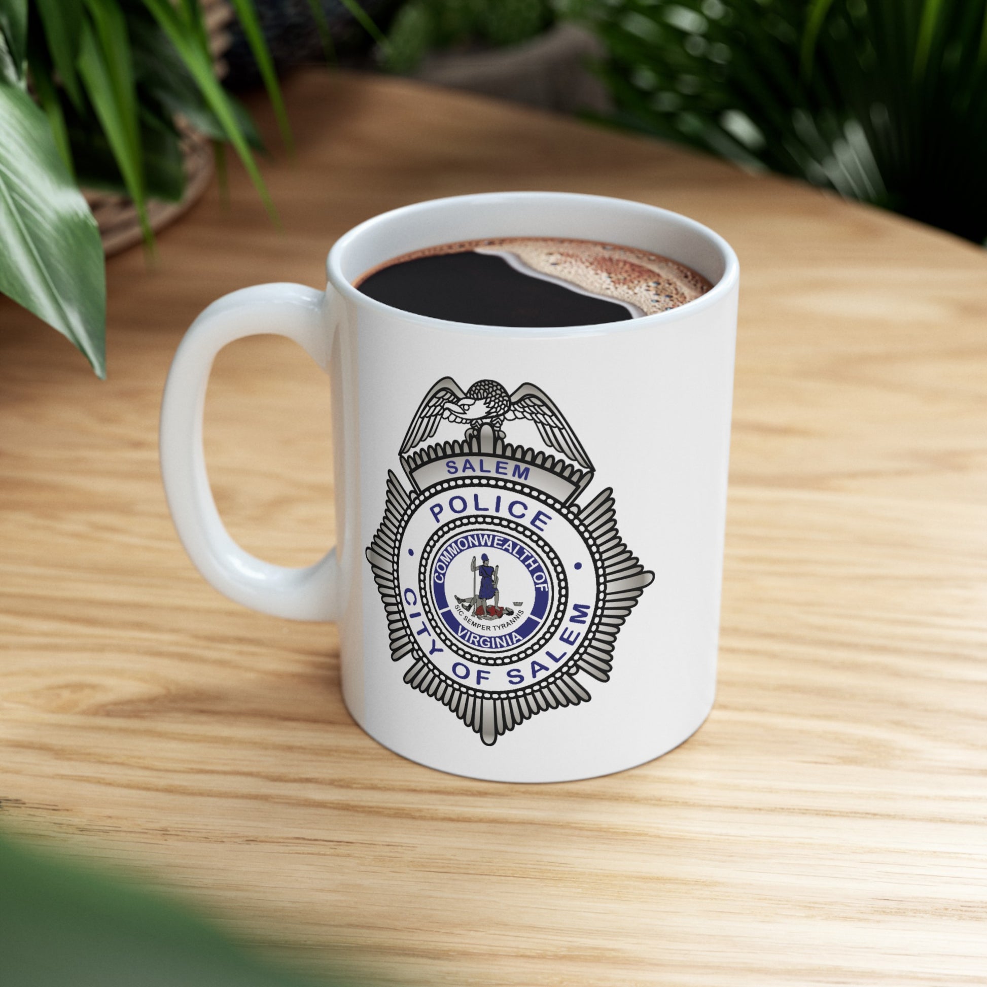 Salem Police Coffee Mug - Double Sided White Ceramic 11oz by TheGlassyLass.com