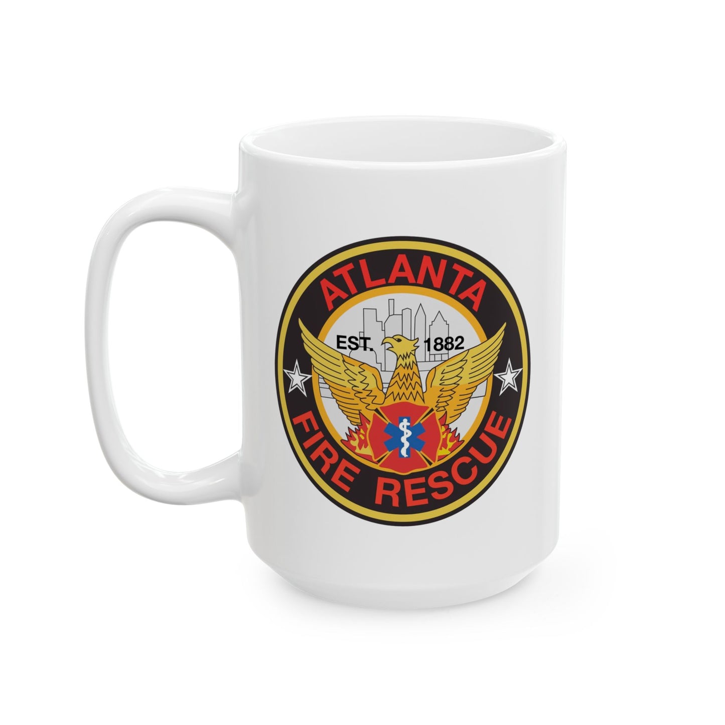Atlanta Fire Department Coffee Mug - Double Sided White Ceramic 15oz by TheGlassyLass