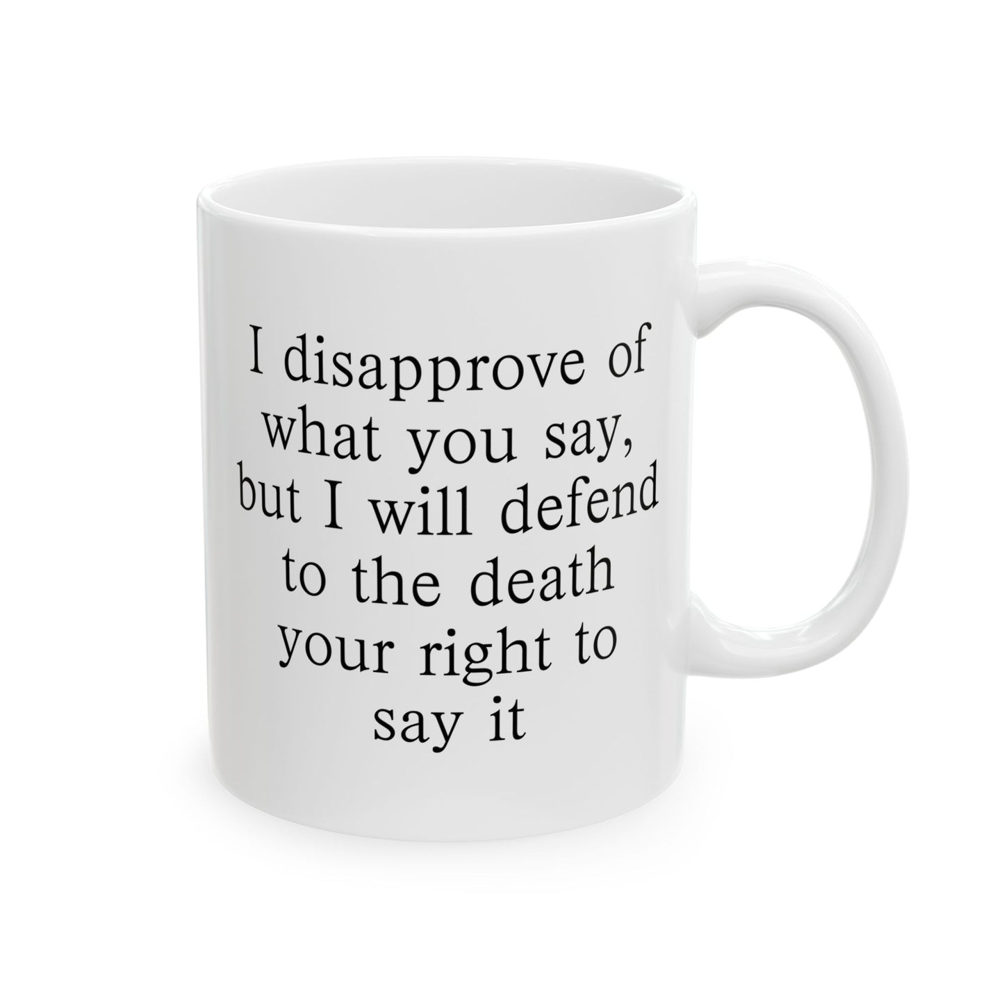 Defend To The Death Coffee Mug - Double Sided White Ceramic 11oz by TheGlassyLass.com