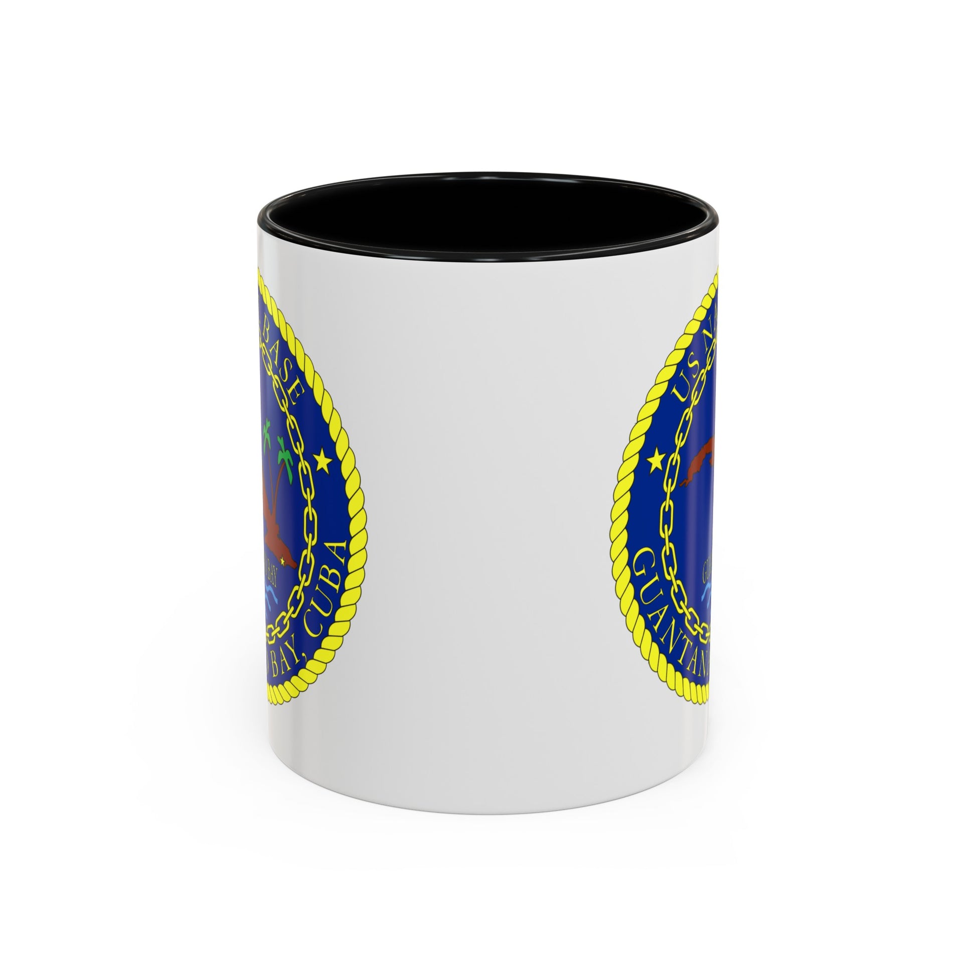 US Naval Base Guantanamo Bay Cuba Seal Coffee Mug - Double Sided Black Accent Ceramic 11oz - by TheGlassyLass.com