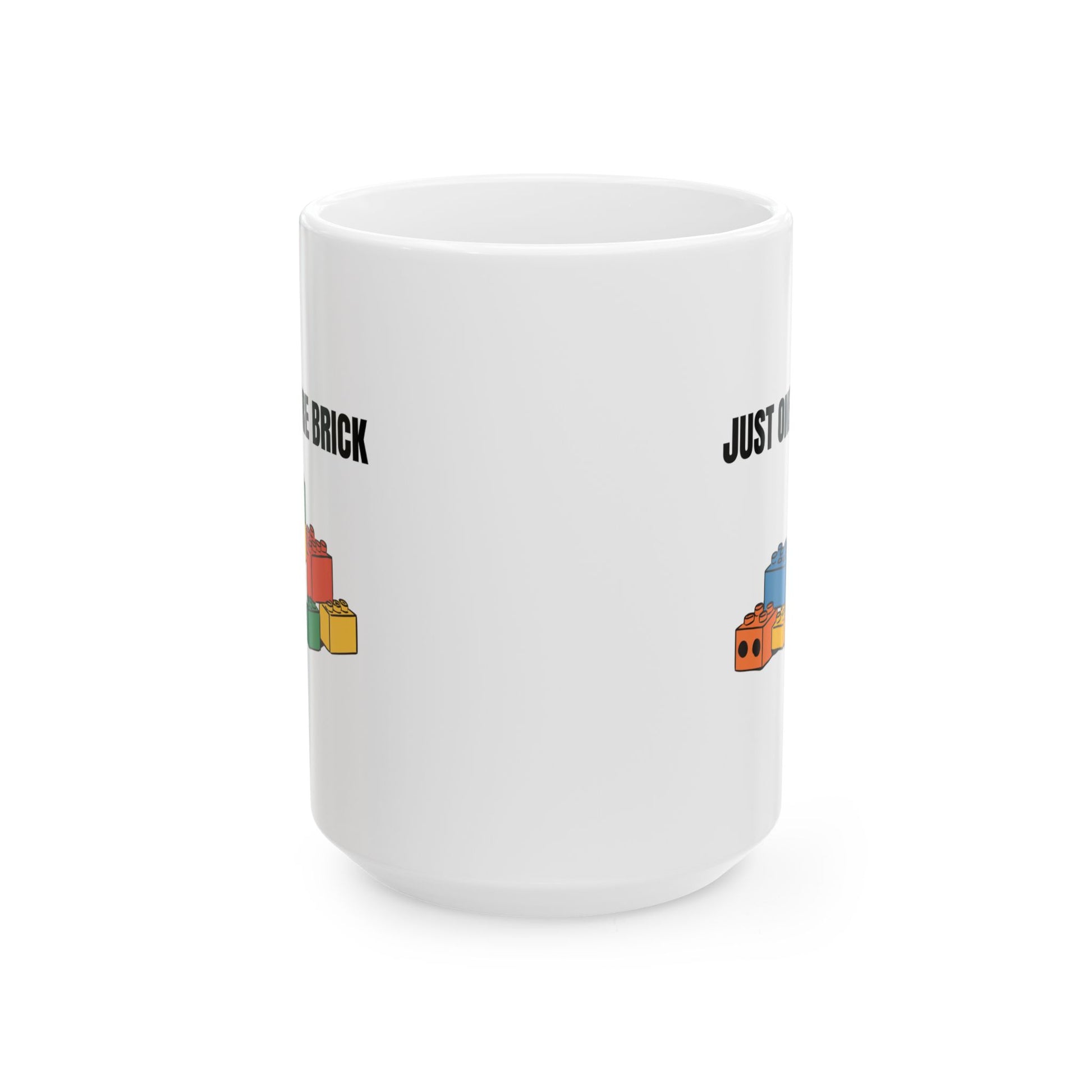 LEGO Just One More Brick Coffee Mug - Double Sided White Ceramic 15oz by TheGlassyLass.com