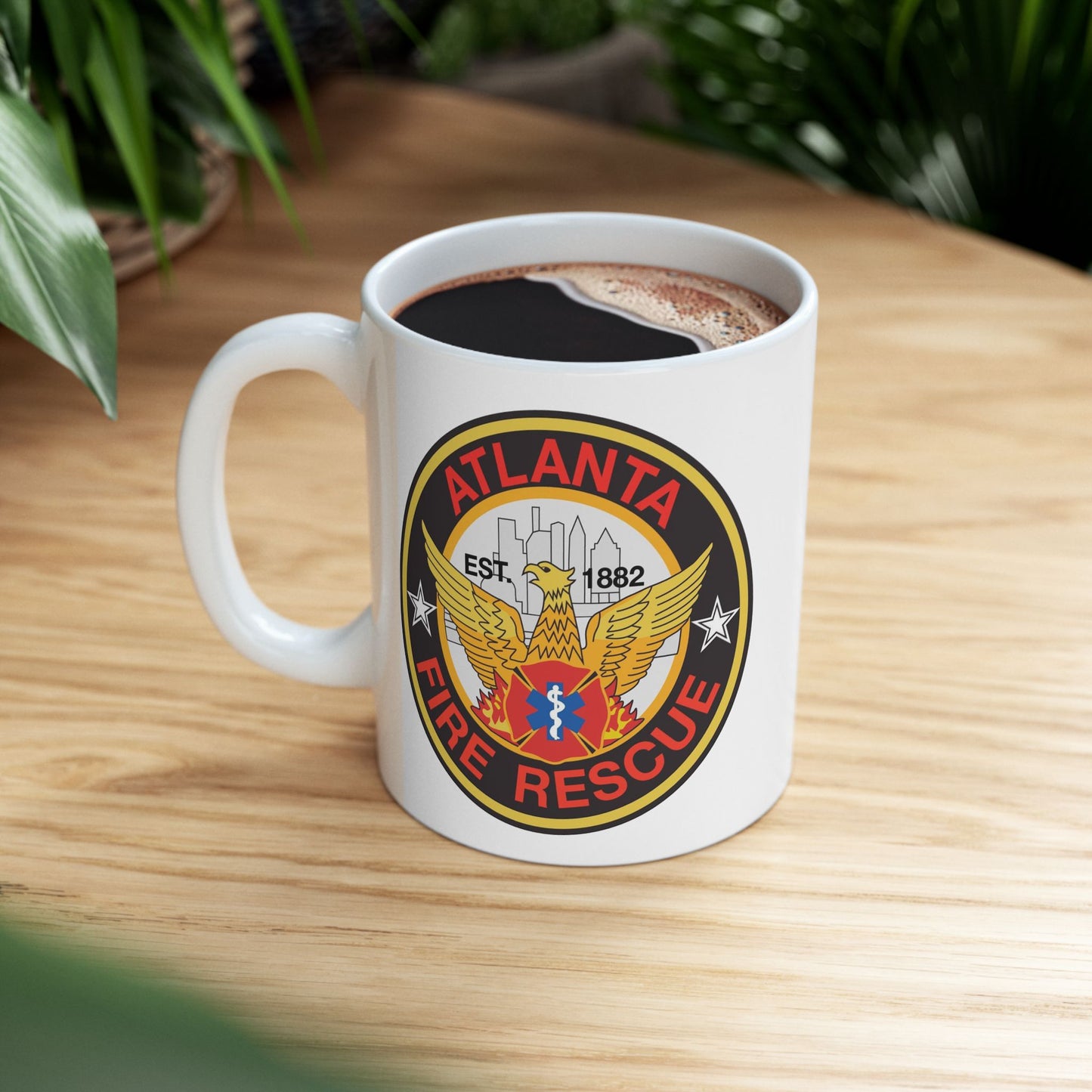Atlanta Fire Department Coffee Mug - Double Sided White Ceramic 11oz by TheGlassyLass