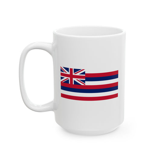 Hawaii State Flag - Double Sided White Ceramic Coffee Mug 15oz by TheGlassyLass.com