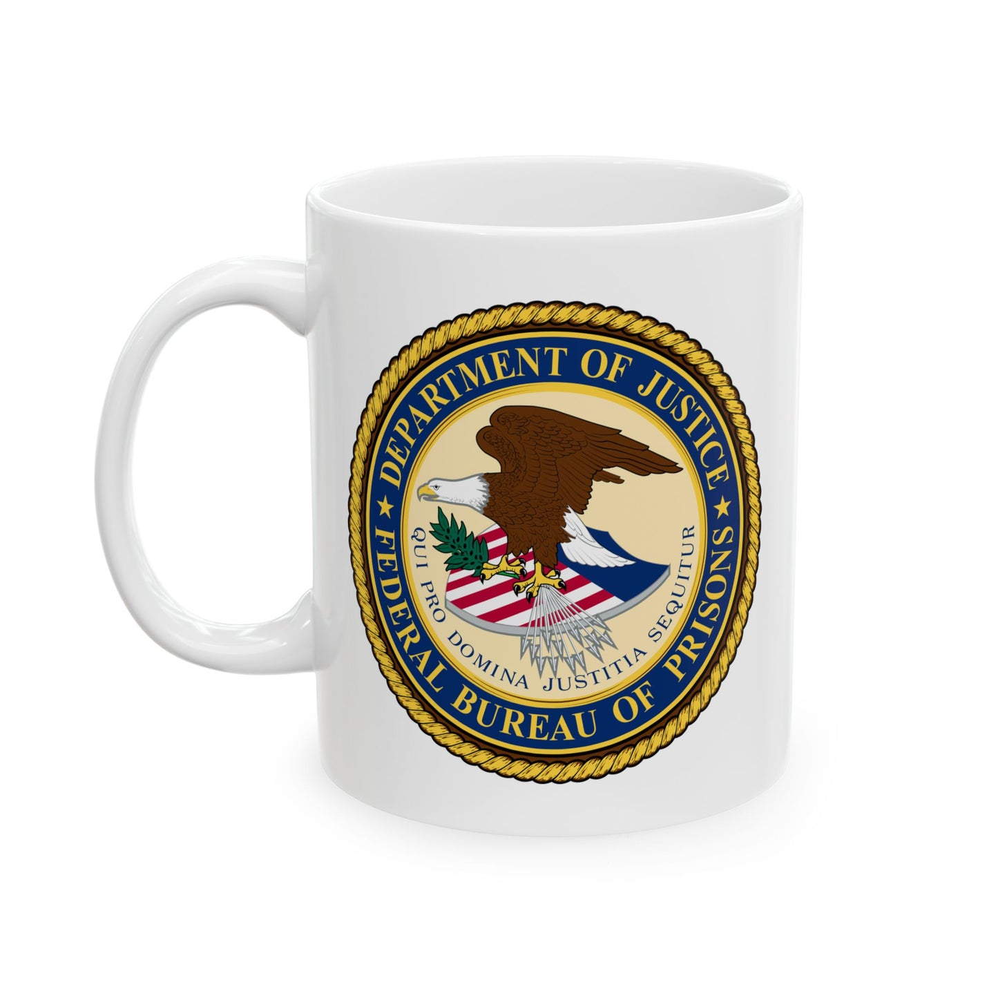 Federal Bureau of Prisons Coffee Mug - Double Sided White Ceramic 11oz by TheGlassyLass.com