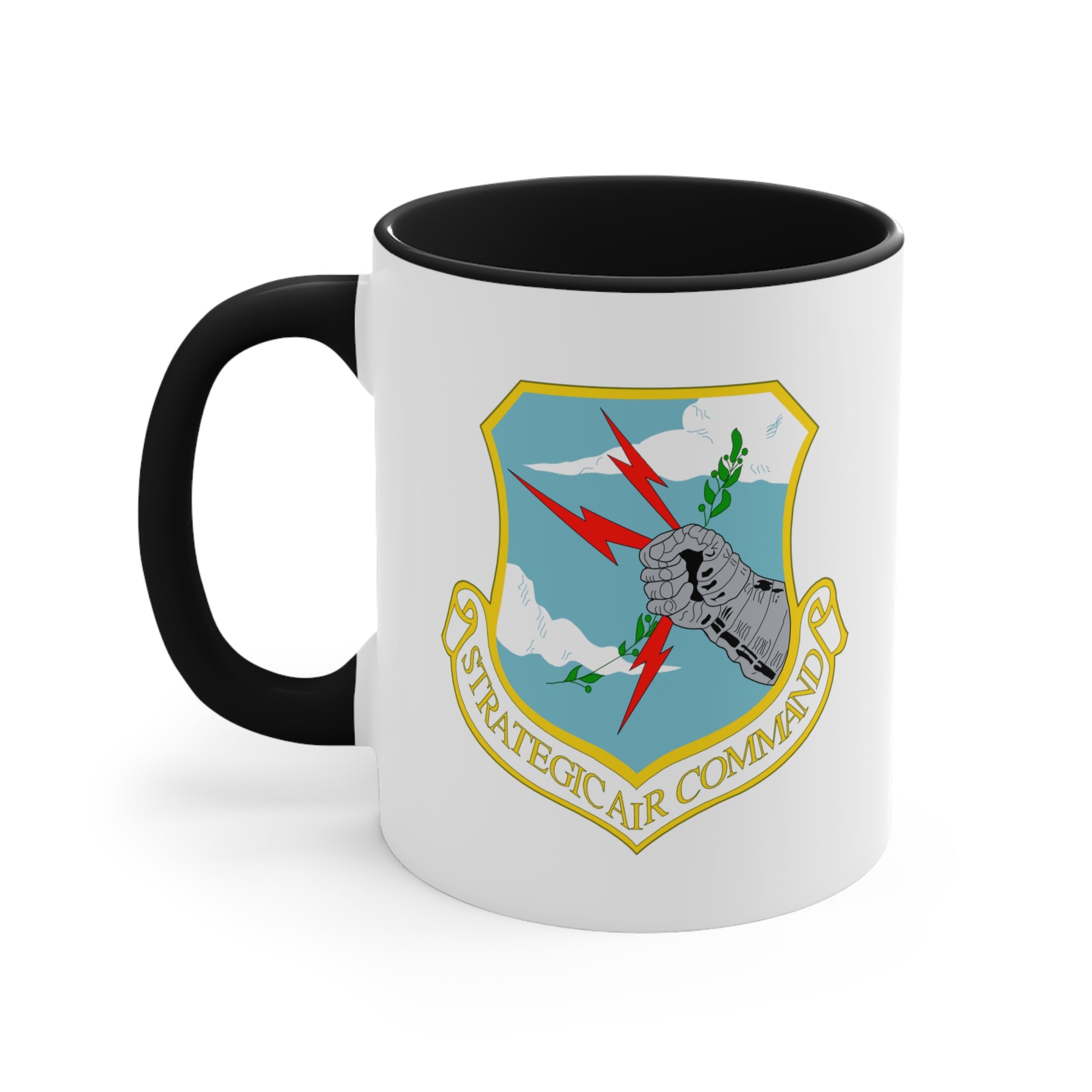 Strategic Air Command Coffee Mug - Double Sided Black Accent White ceramic 11oz by TheGlassyLass.com