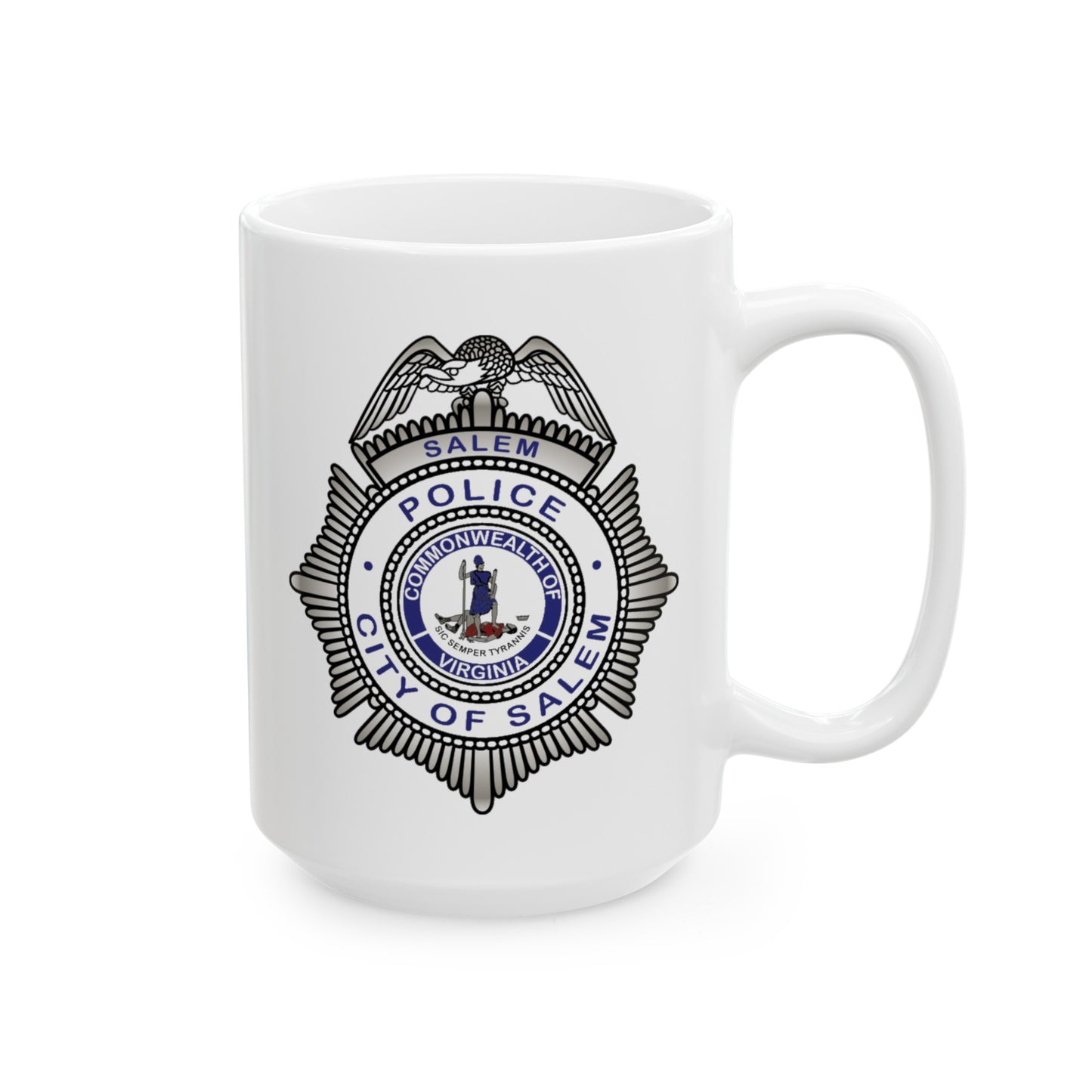 Salem Police Coffee Mug - Double Sided White Ceramic 15oz by TheGlassyLass.com