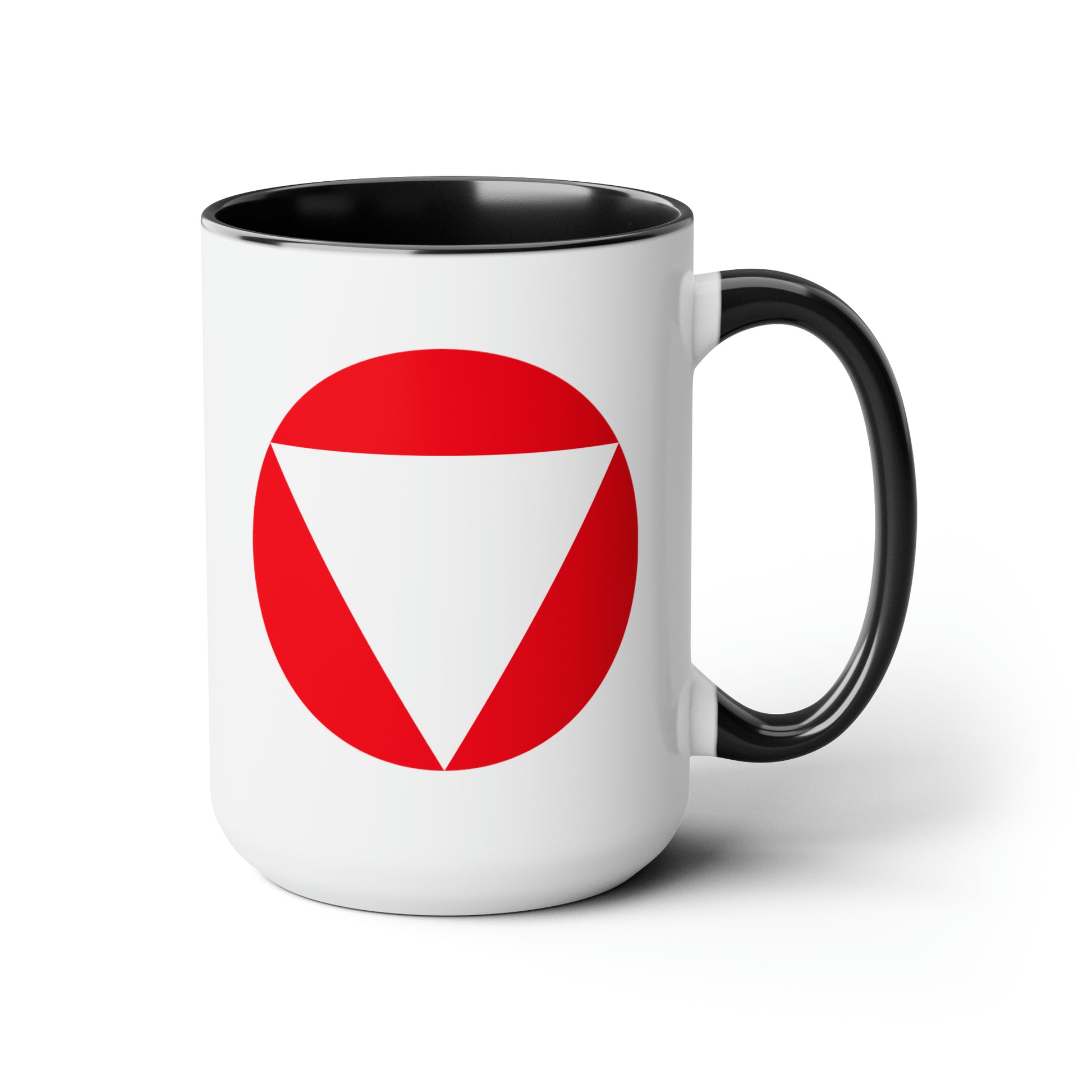 Austrian Air Force Roundel Coffee Mug - Double Sided Black Accent Ceramic 15oz - by TheGlassyLass.com