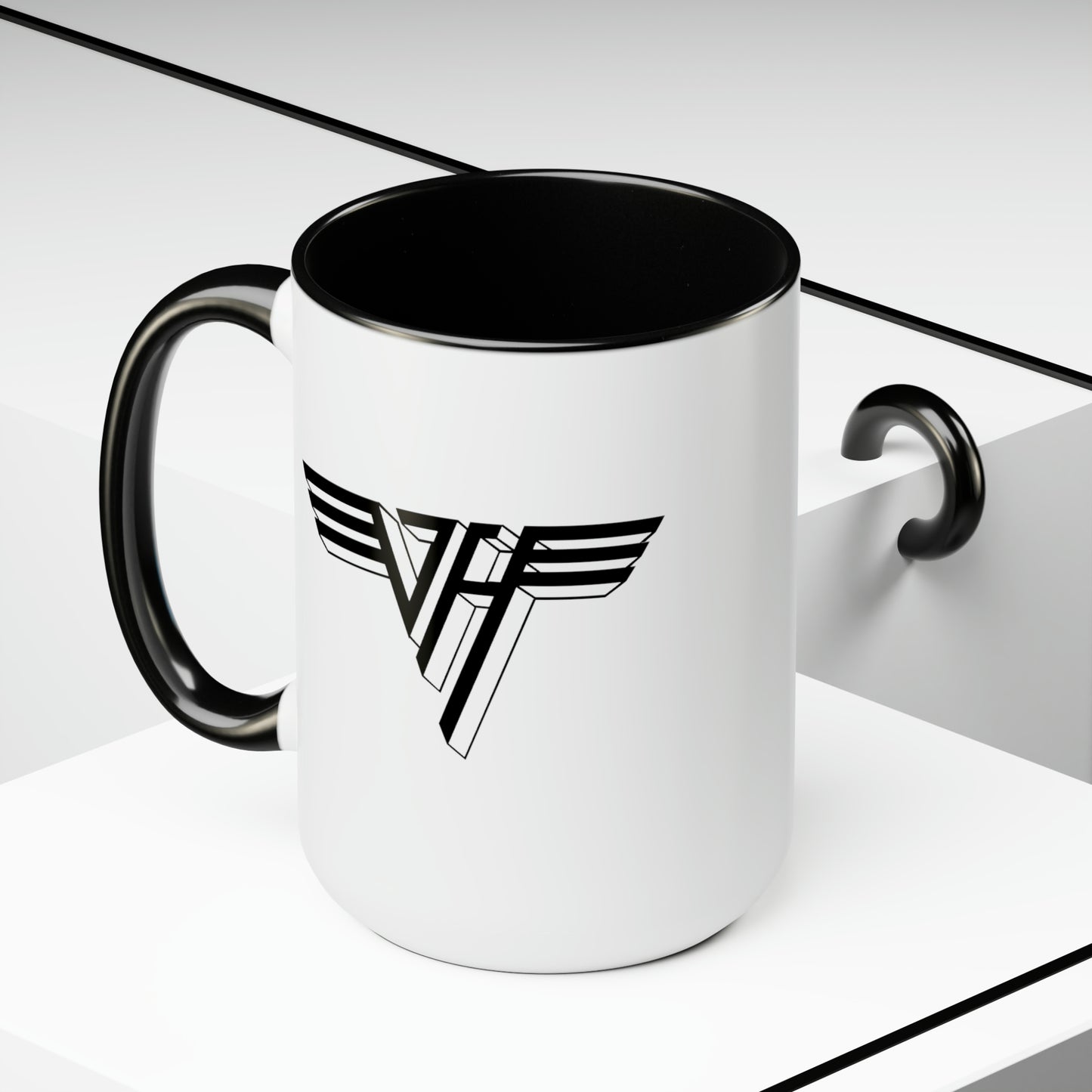 Van Halen Coffee Mug - Double Sided Black Accent White Ceramic 15oz by TheGlassyLass.com
