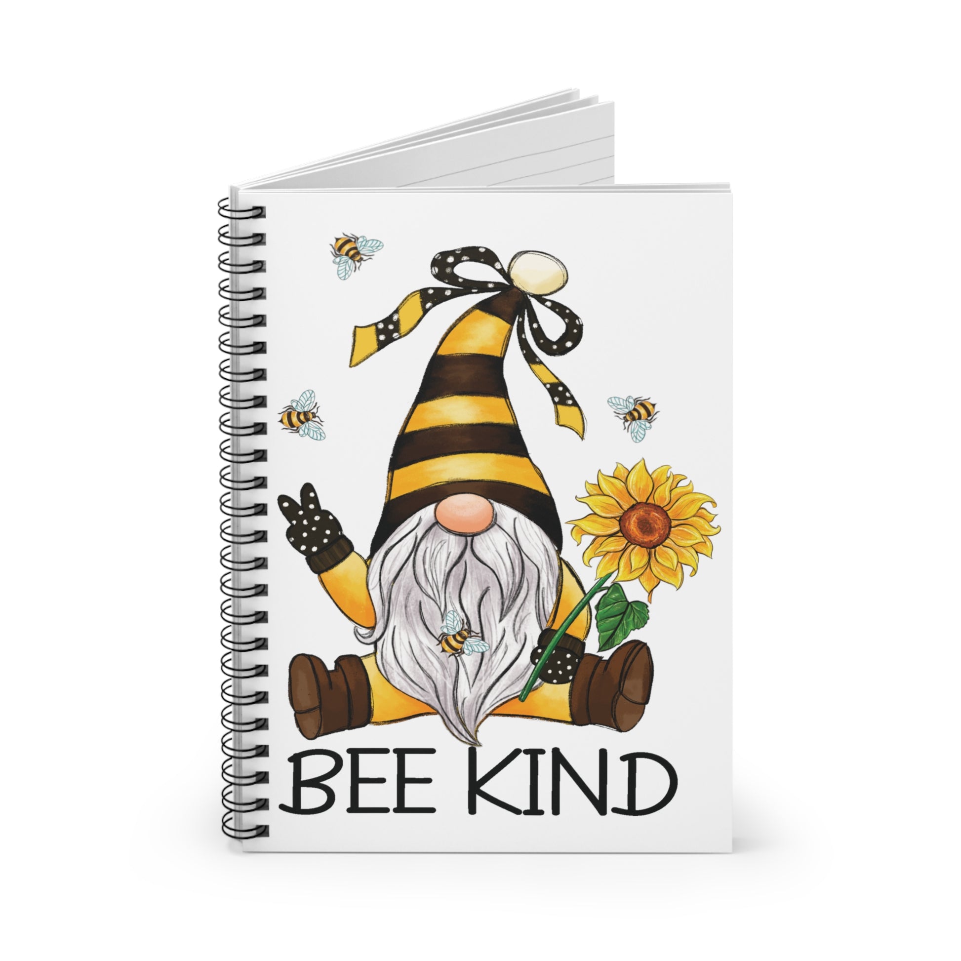 Bee Kind: Spiral Notebook - Log Books - Journals - Diaries - and More Custom Printed by TheGlassyLass