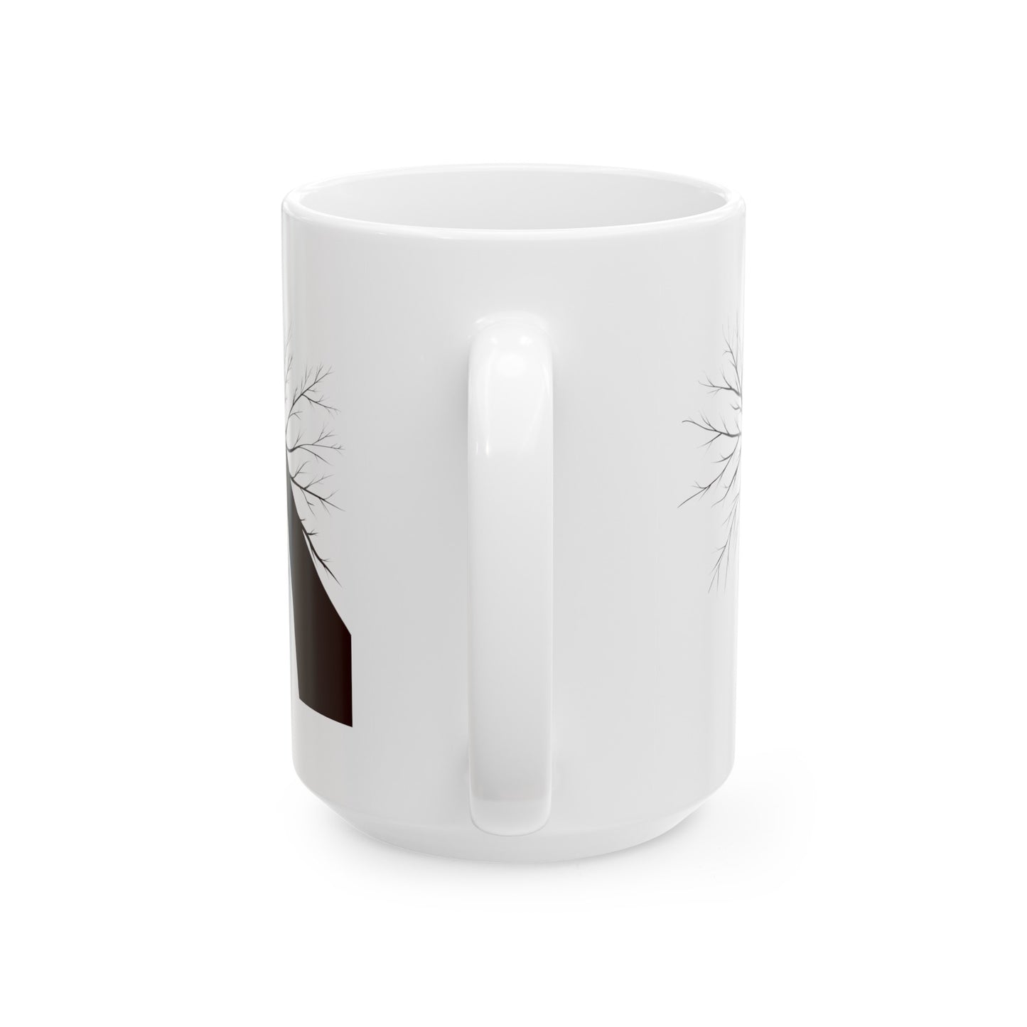 Barren Tree Mug - Double Sided White Ceramic 15oz by TheGlassyLass.com