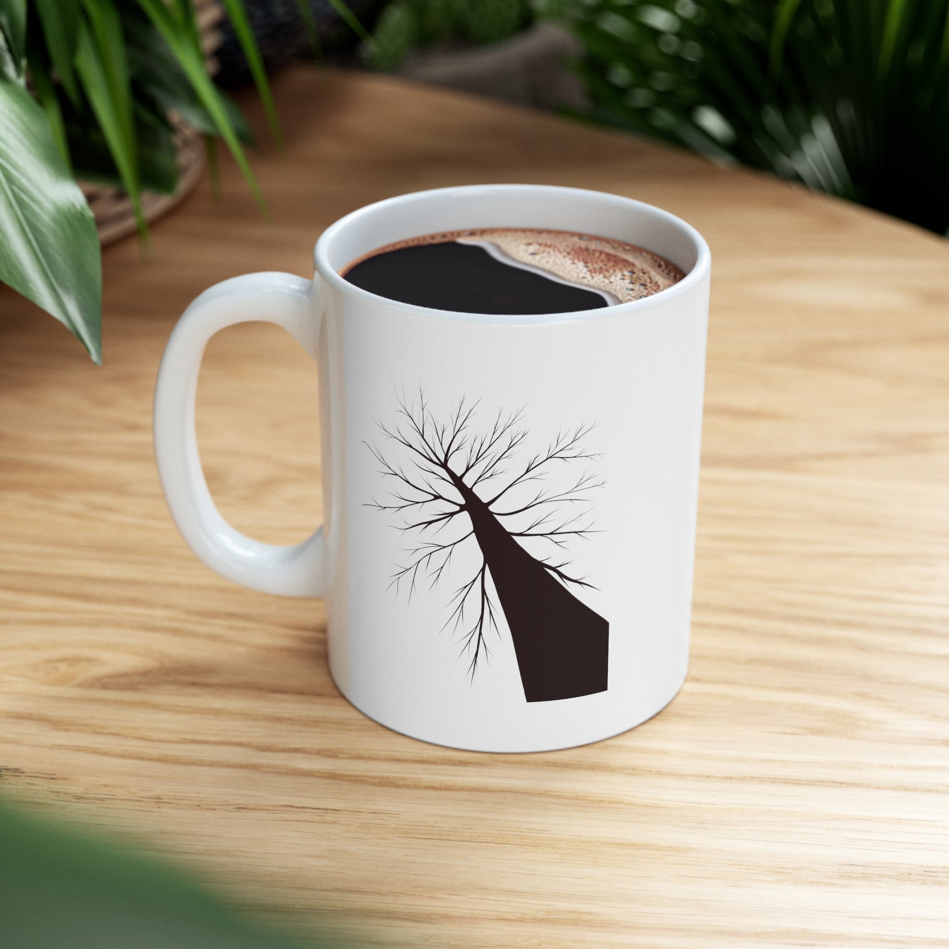 Barren Tree Coffee Mug - Double Sided White Ceramic 11oz by TheGlassyLass.com