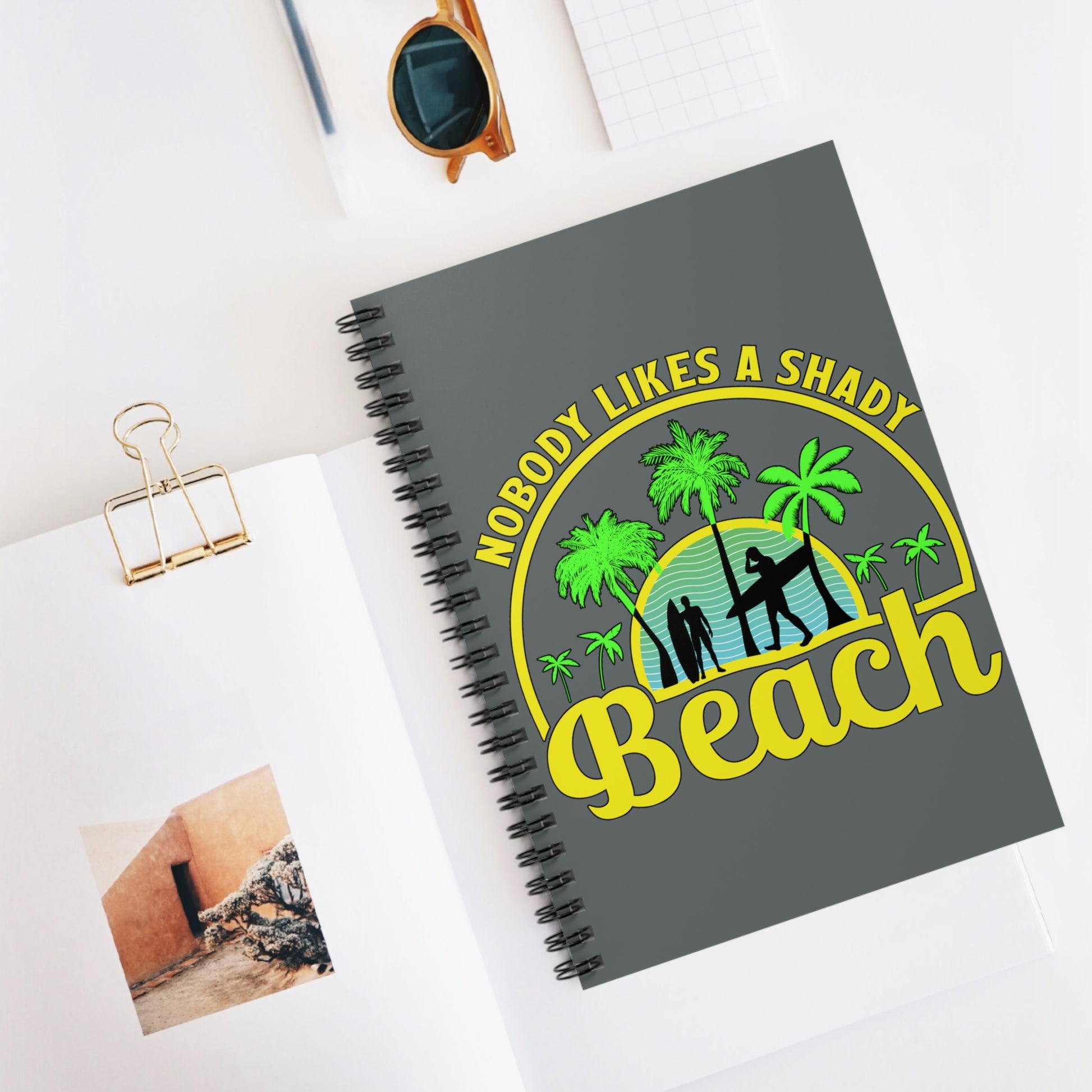 Shady Beach: Spiral Notebook - Log Books - Journals - Diaries - and More Custom Printed by TheGlassyLass.com