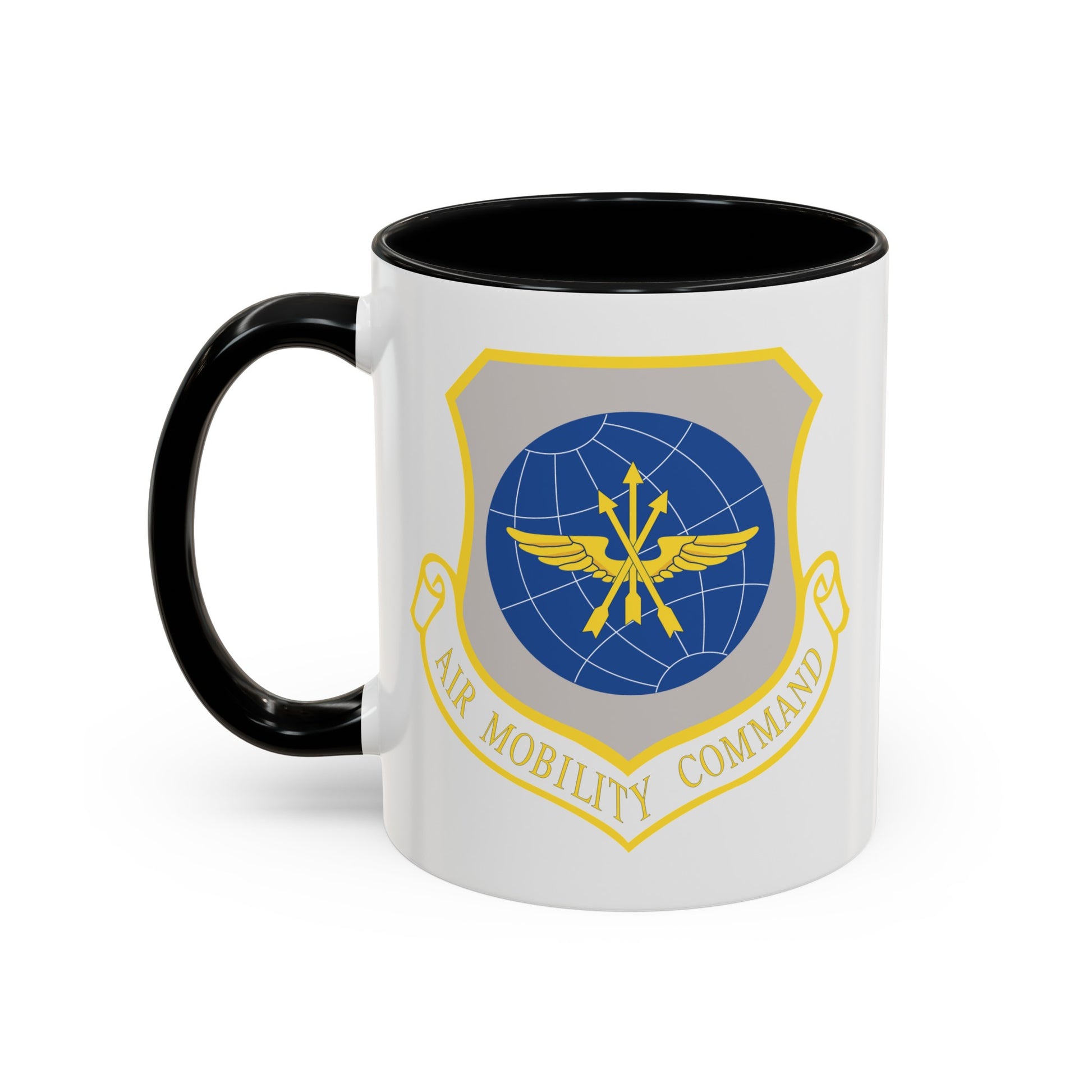 US Air Force Air Mobility Command - Double Sided Black Accent White Ceramic Coffee Mug 11oz by TheGlassyLass.com