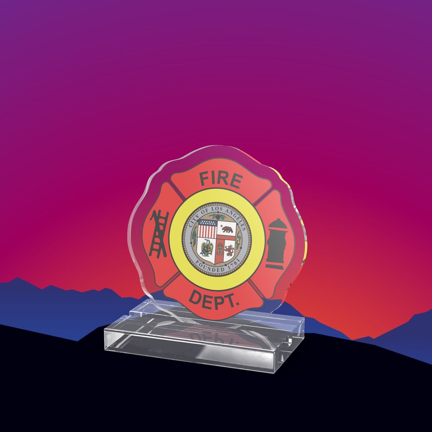Los Angeles Fire Department Acrylic Standee by TheGlassyLass.com