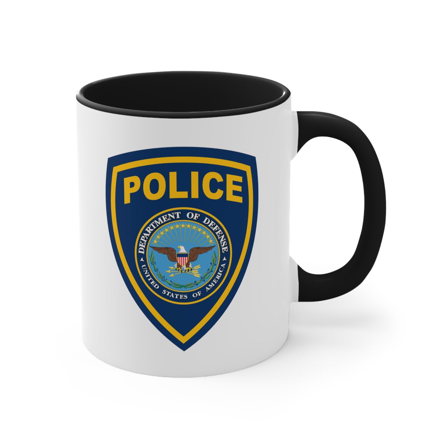 DOD Police Coffee Mug - Double Sided Black Accent 11oz by TheGlassyLass.com