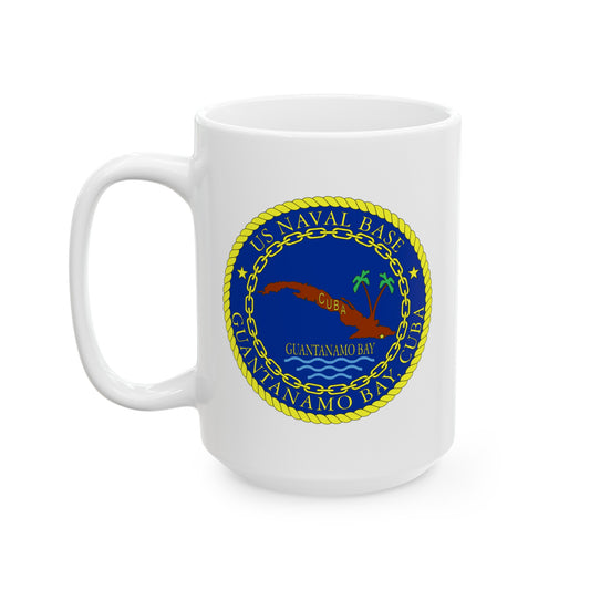 US Naval Base Guantanamo Bay Cuba Coffee Mug - Double Sided White Ceramic 15oz - by TheGlassyLass.com