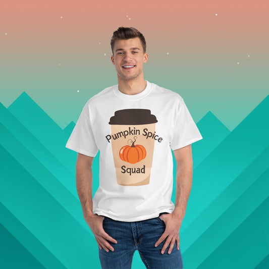 Pumpkin Spice Squad Halloween T-Shirt: (Hanes Beefy-T 100% Preshrunk Cotton Custom Printed by TheGlassyLass.com