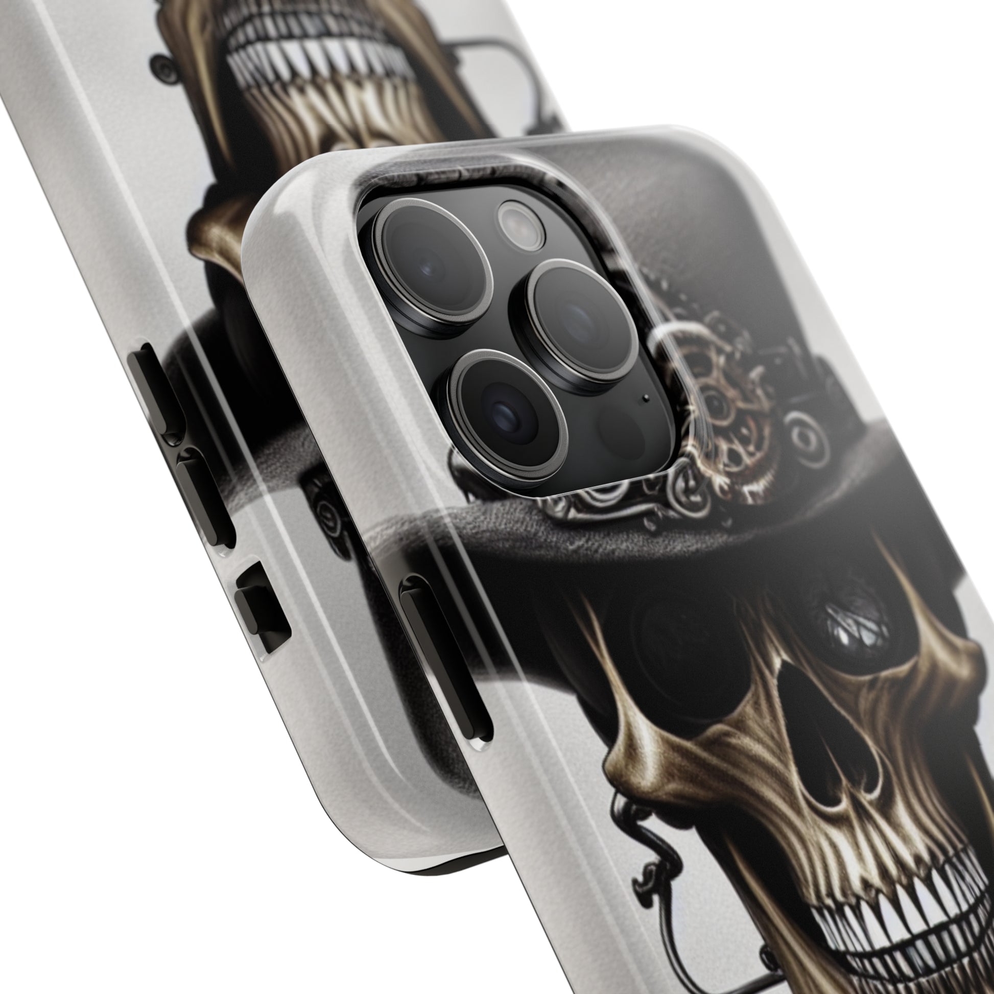 Steampunk Skull: iPhone Tough Case Design - Wireless Charging - Superior Protection - Original Designs by TheGlassyLass.com