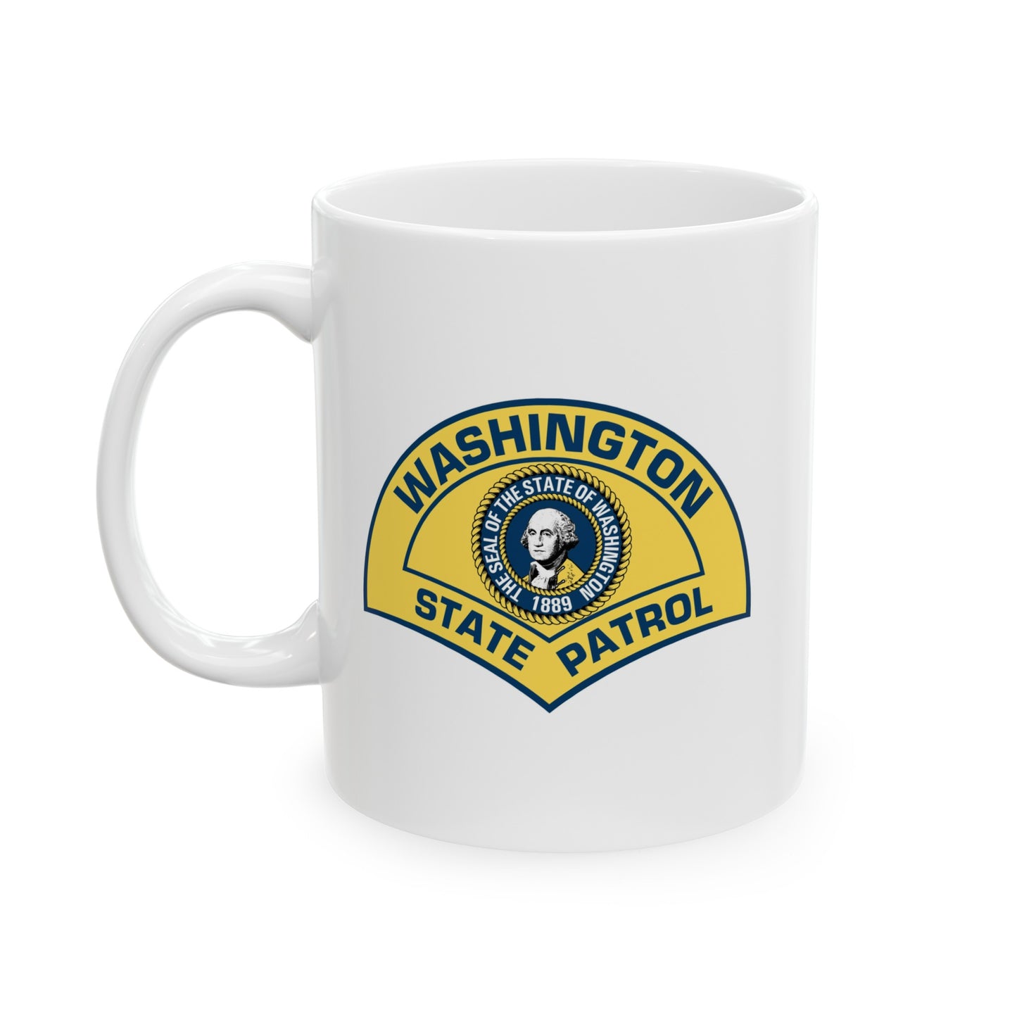 Washington State Patrol Coffee Mug - Double Sided White Ceramic 11oz by TheGlassyLass.com