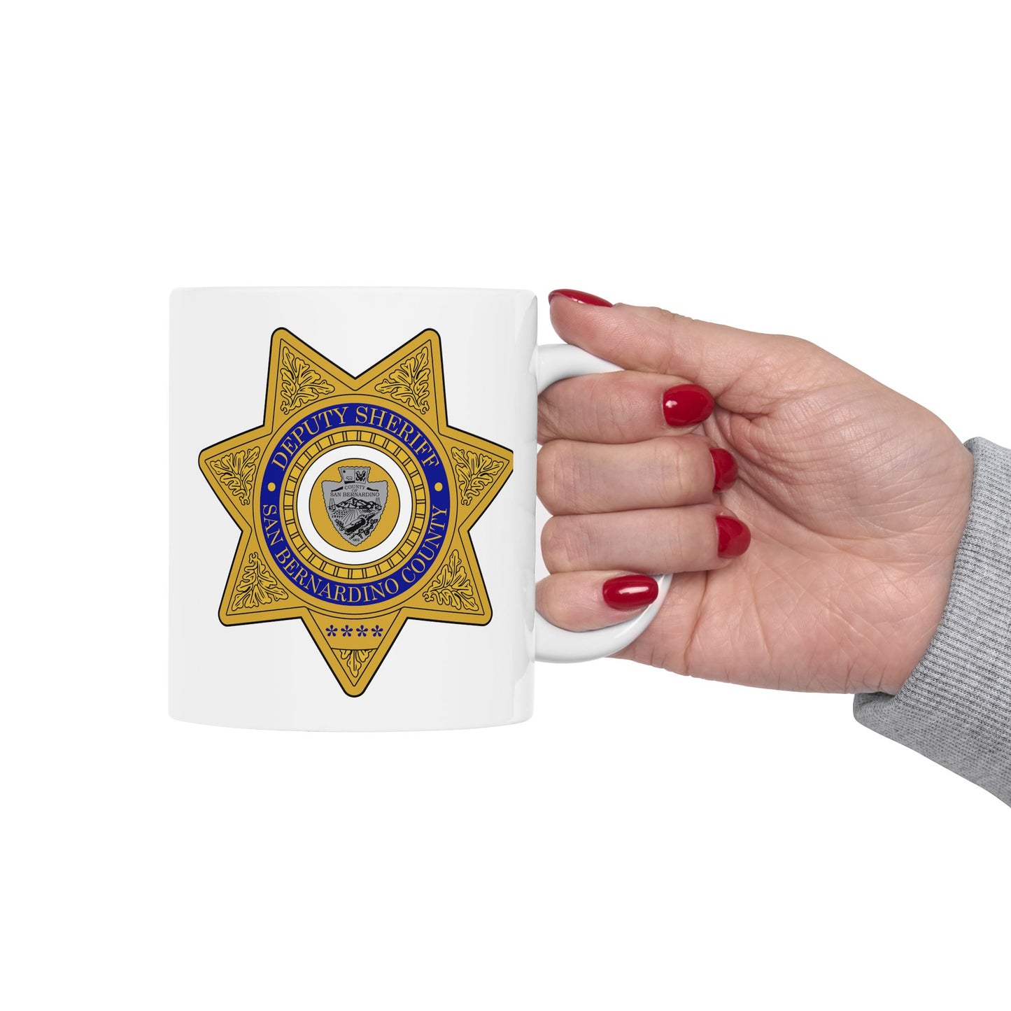 San Bernardino County Deputy Sheriff Coffee Mug - Double Sided White Ceramic 11oz by TheGlassyLass.com