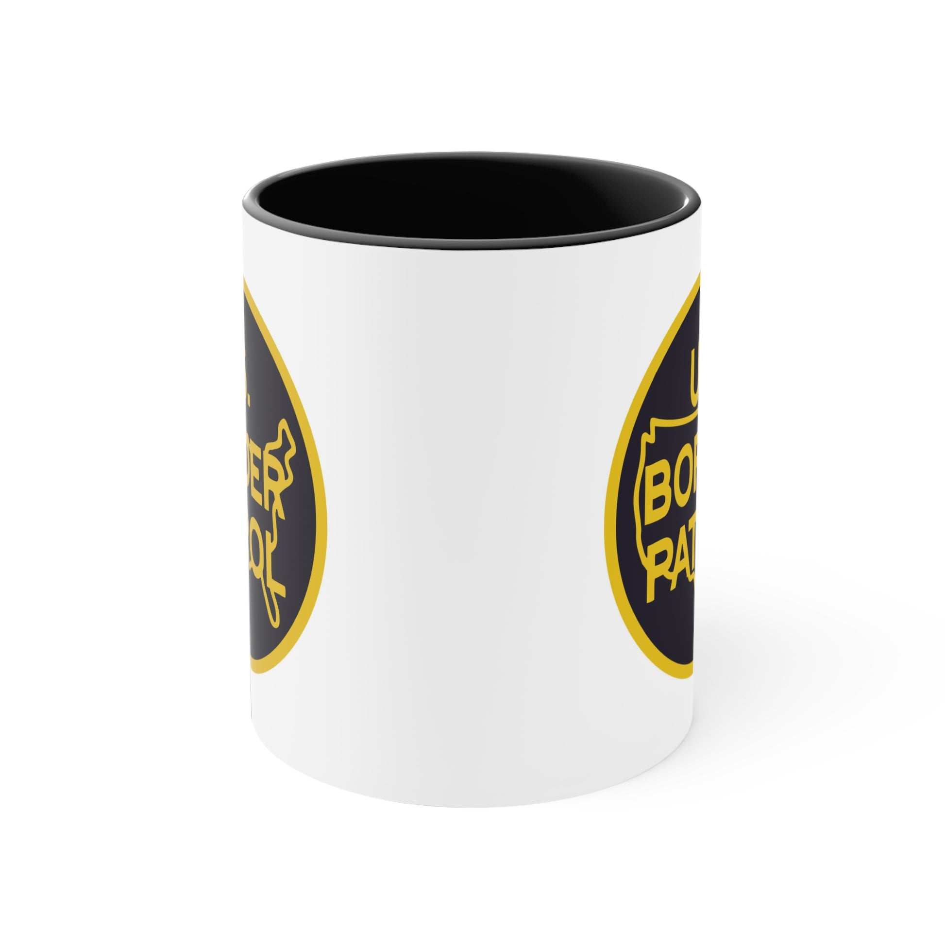 US Border Patrol Coffee Mug - Double Sided Black Accent White Ceramic 11oz by TheGlassyLass