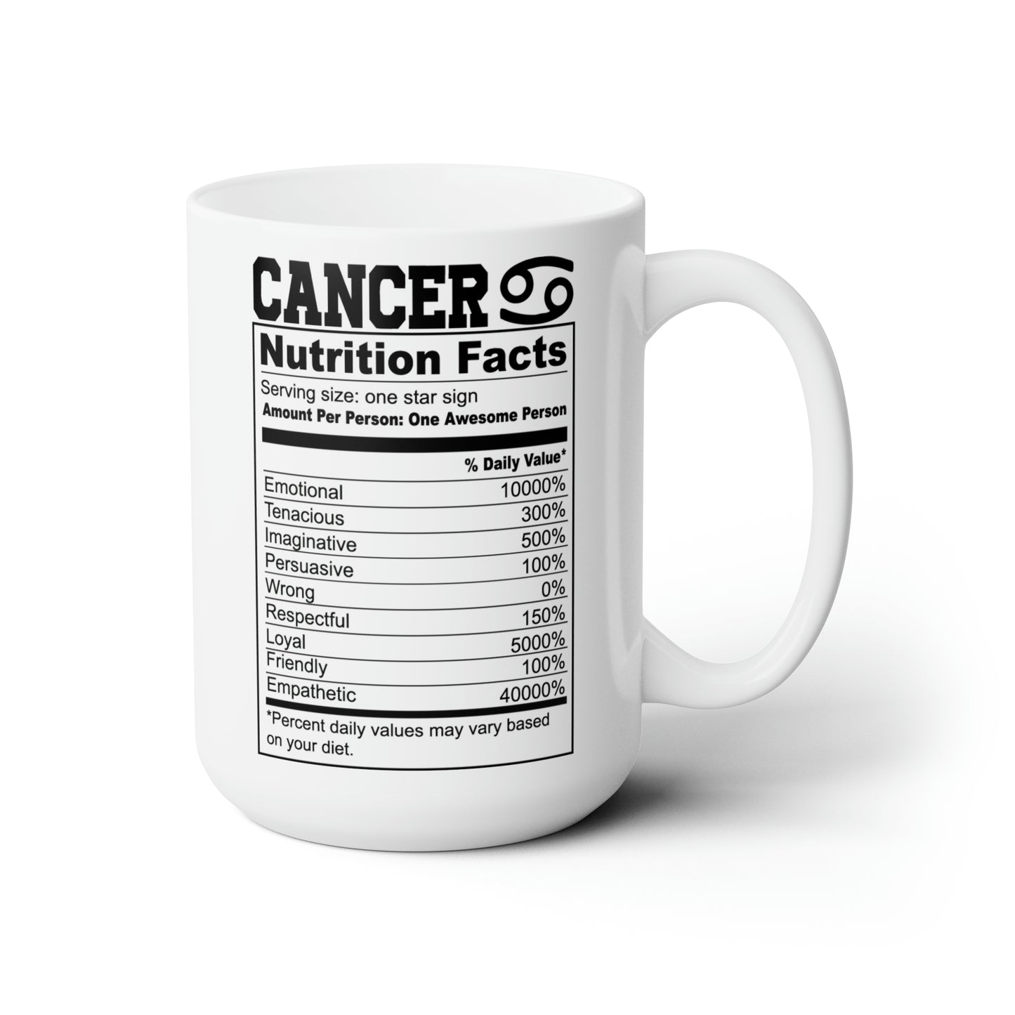 Cancer Tarot Card Coffee Mug - Double Sided White Ceramic 15oz - by TheGlassyLass.com