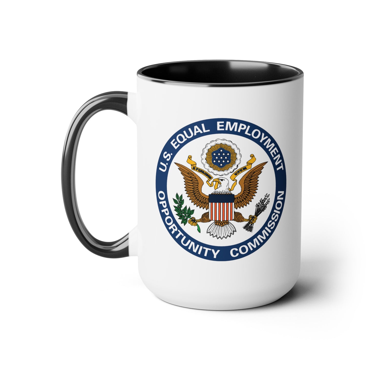 US EEOC Coffee Mug - Double Sided Black Accent White Ceramic 15oz by TheGlassyLass.com