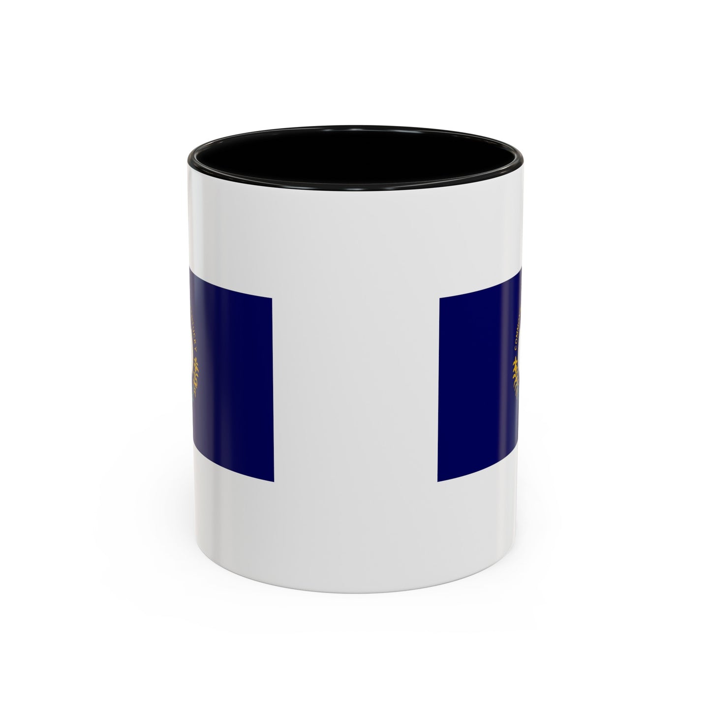 Commonwealth of Kentucky State Flag - Double Sided Black Accent White Ceramic Coffee Mug 11oz by TheGlassyLass.com