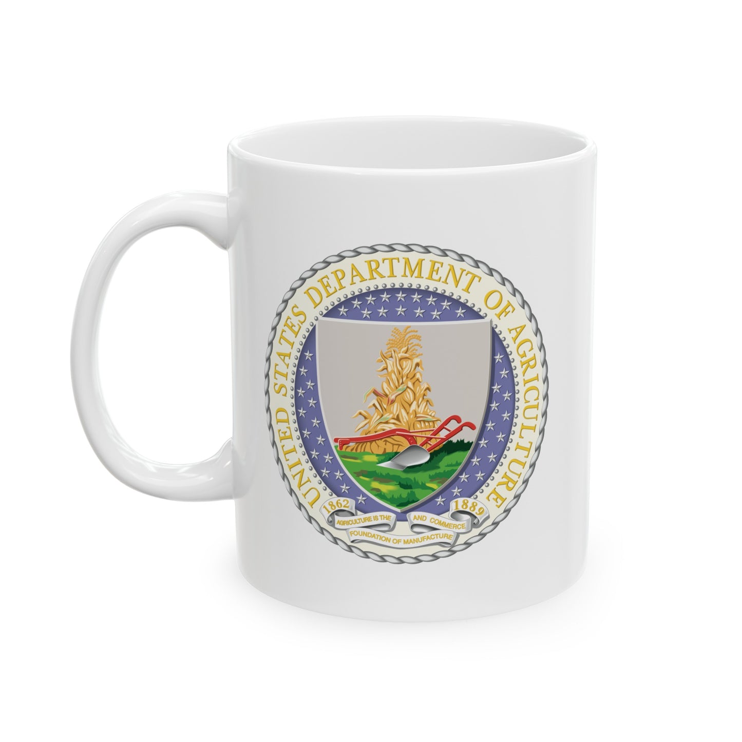 Department of Agriculture Coffee Mug - Double Sided White Ceramic 11oz by TheGlassyLass.com